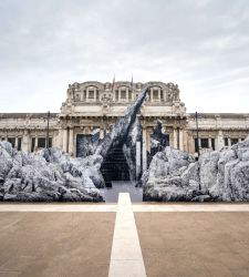 Milan, JR's new intervention at Central Station with a monumental anamorphosis
