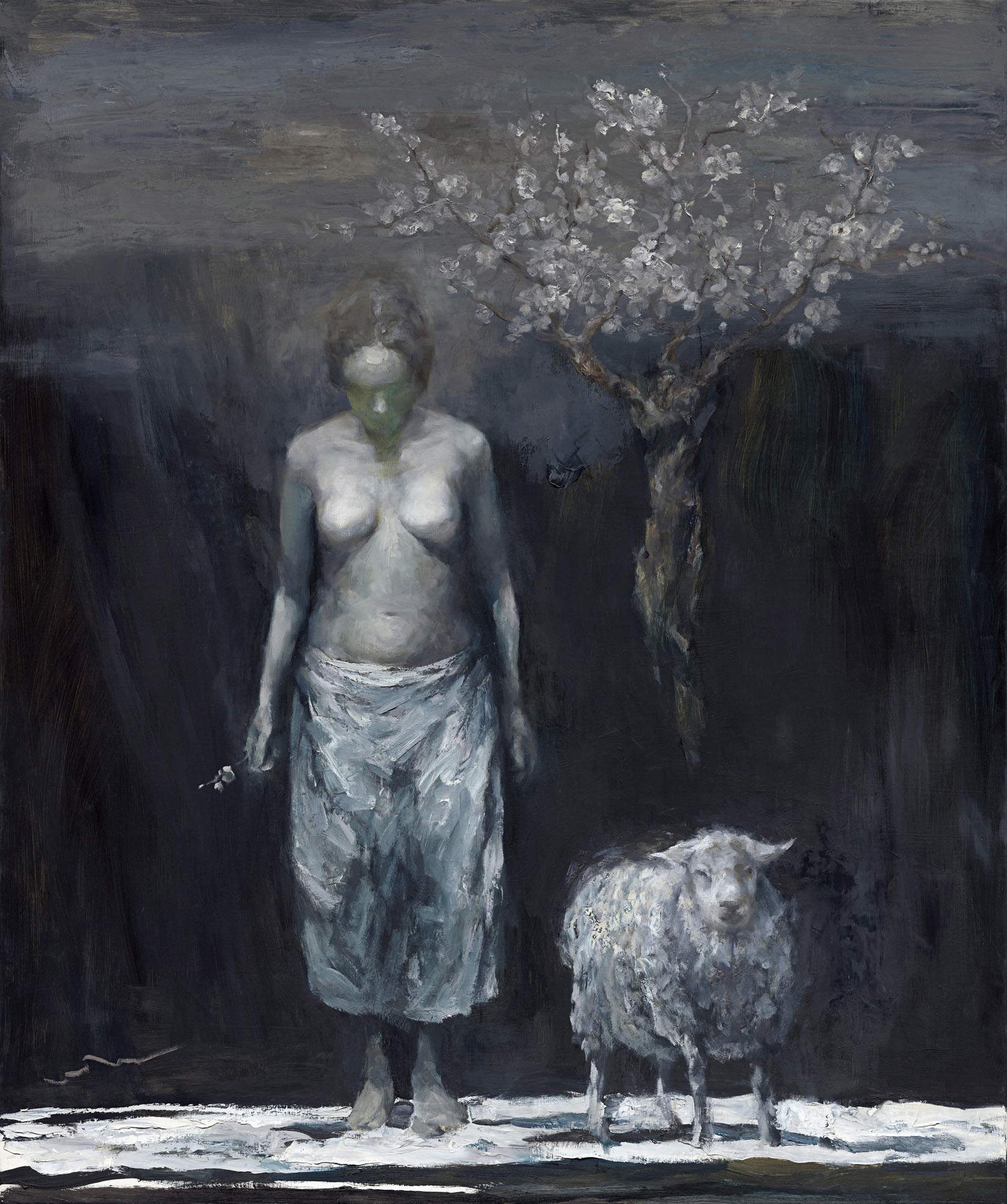 Cen Long, Ciò che appassisce fiorirà di nuovo (2018; olio su tela, 120 x 100 cm) Cen Long, Ciò che appassisce fiorirà di nuovo (2018; olio su tela, 120 x 100 cm)