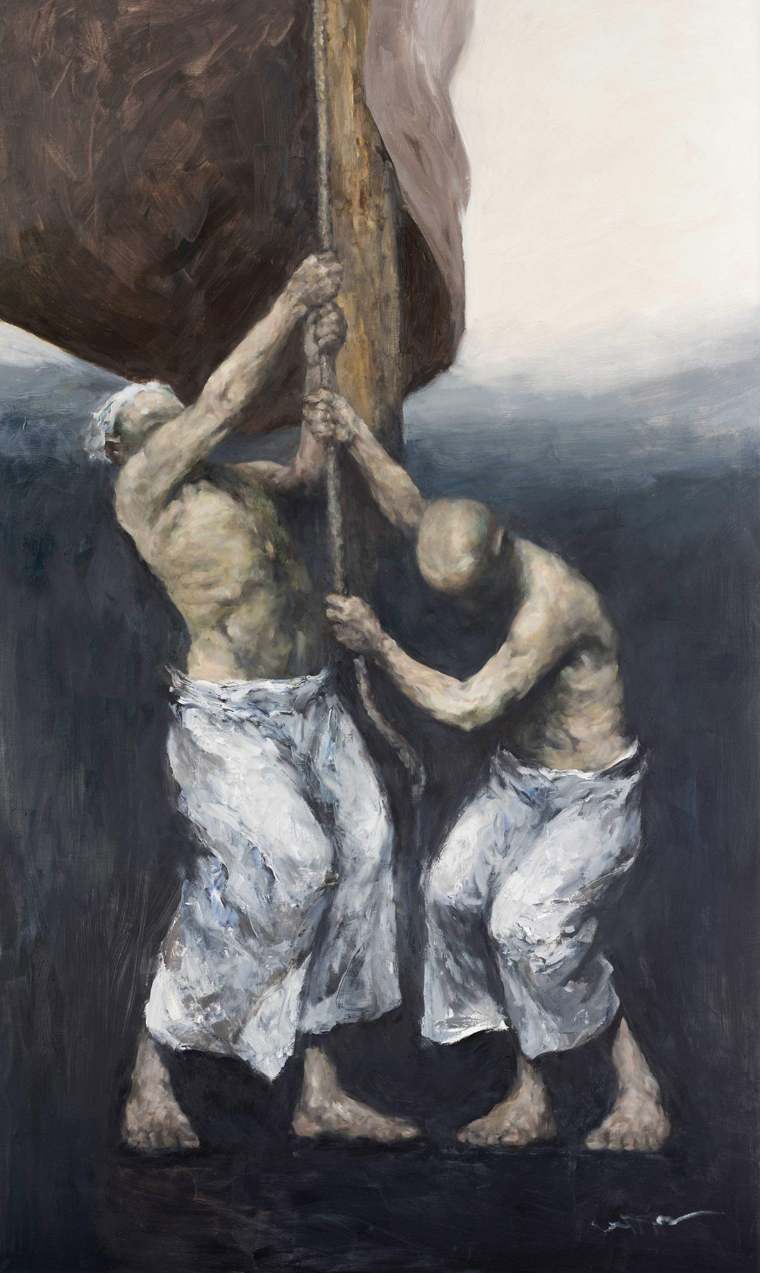 Cen Long, I giorni del vento (2019; olio su tela, 200 x 120 cm) Cen Long, I giorni del vento (2019; olio su tela, 200 x 120 cm)