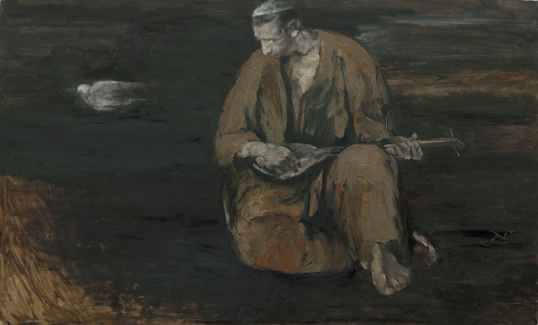 Cen Long, Il Poeta Cieco (2016; olio su tela, 120 x 200 cm) Cen Long, Il Poeta Cieco (2016; olio su tela, 120 x 200 cm)