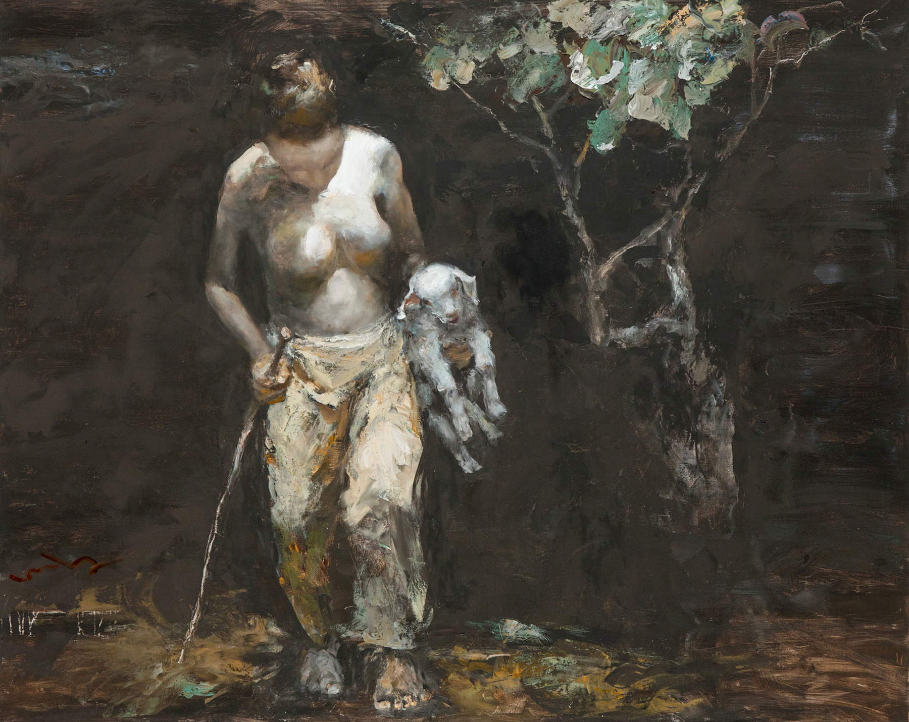 Cen Long, L’agnello smarrito (2016; olio su tela, 80 x 100 cm) Cen Long, L’agnello smarrito (2016; olio su tela, 80 x 100 cm)