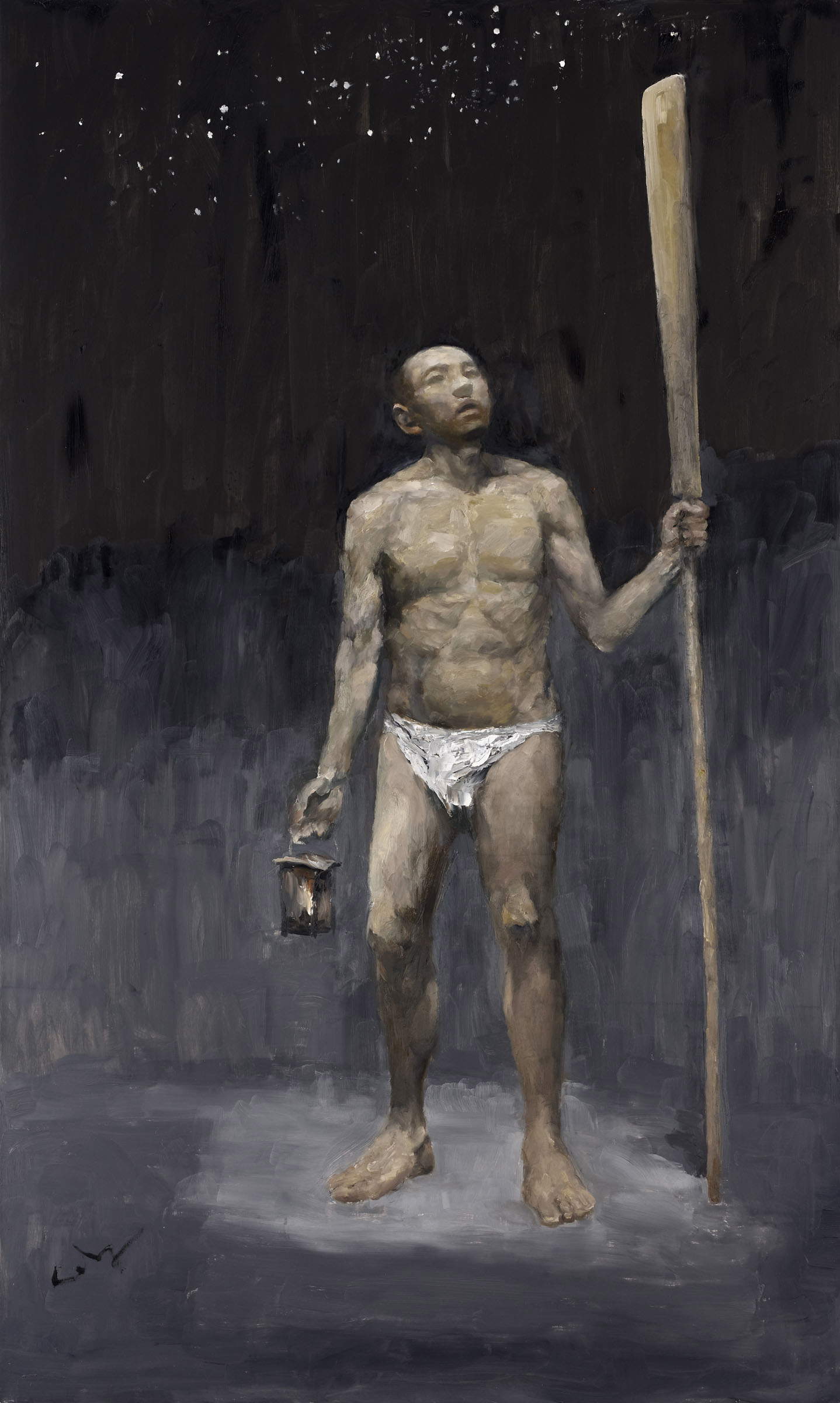 Cen Long, Le costellazioni-II (2021; olio su tela, 200 x 120 cm) Cen Long, Le costellazioni-II (2021; olio su tela, 200 x 120 cm)