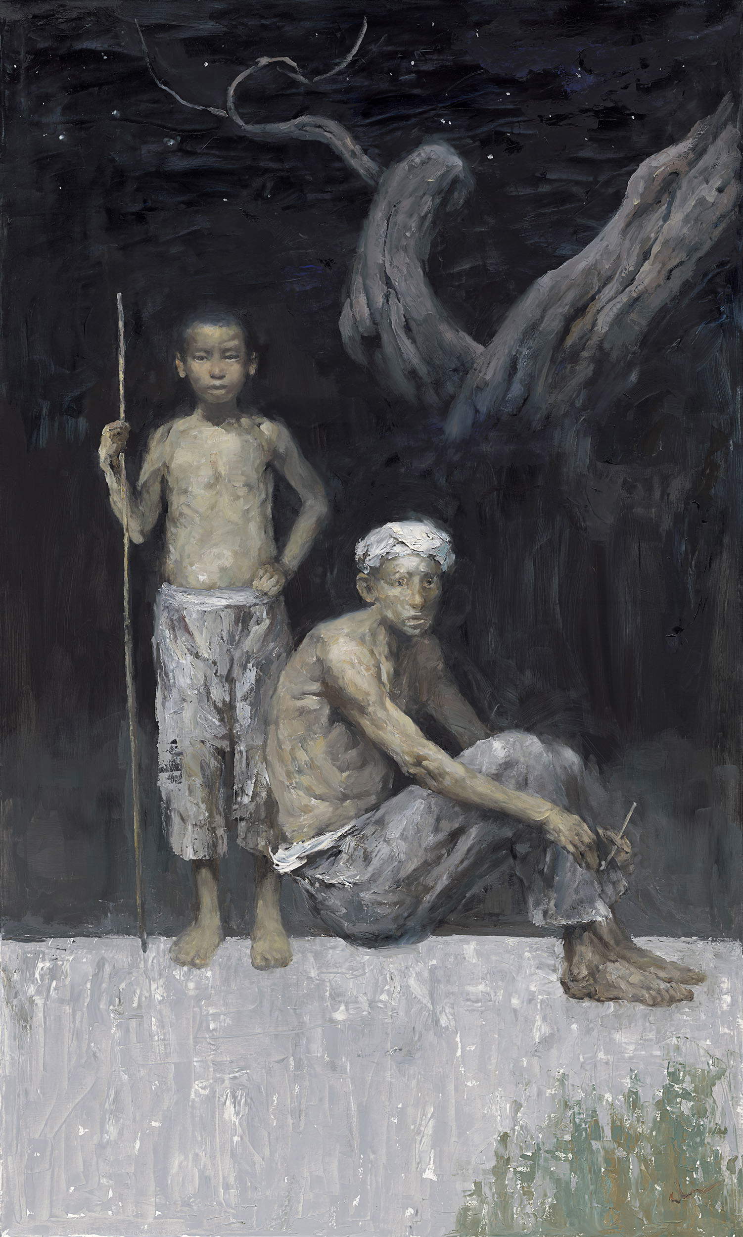 Cen Long, Scritto nelle stelle (2020; olio su tela, 200 x 120 cm) Cen Long, Scritto nelle stelle (2020; olio su tela, 200 x 120 cm)