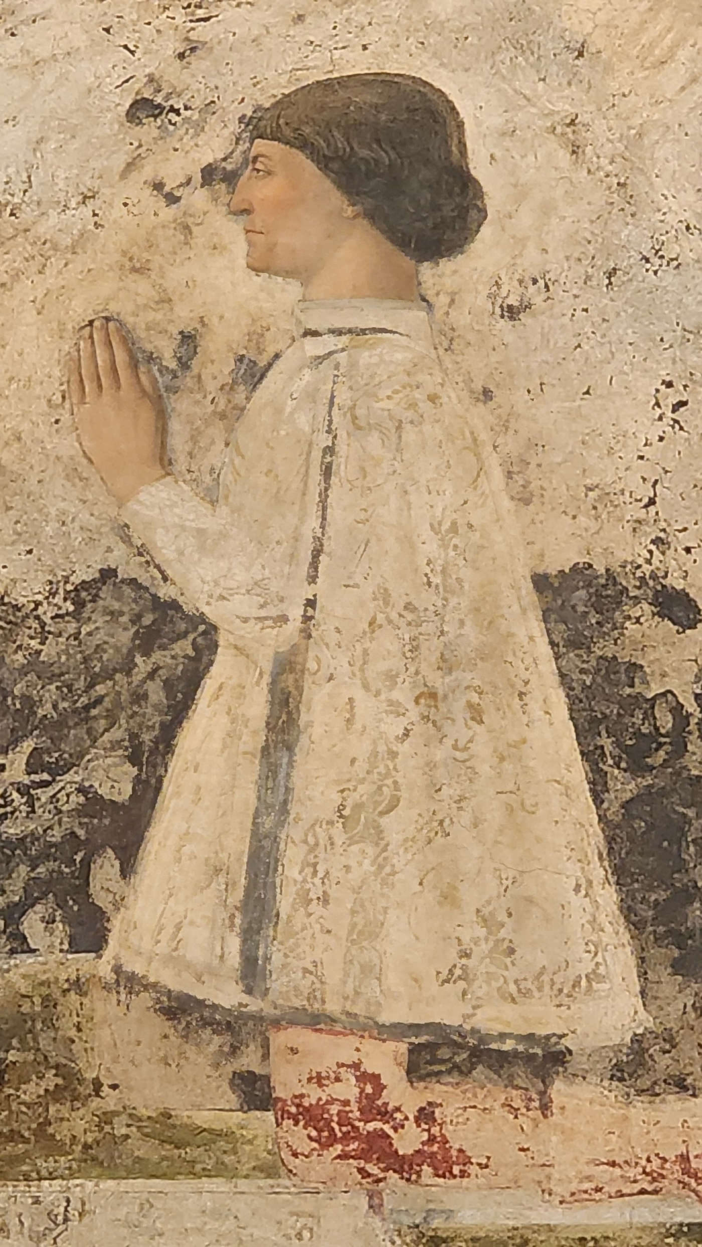 Sigismondo Malatesta in the fresco by Piero della Francesca Sigismondo Malatesta in the fresco by Piero della Francesca