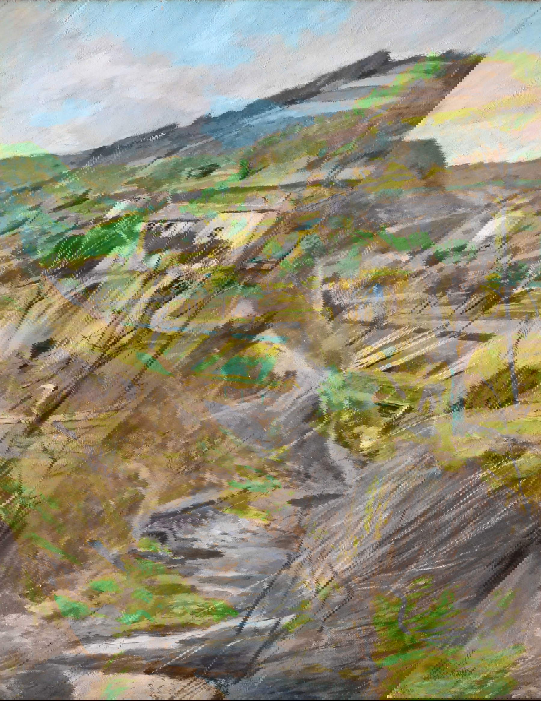 Ulvi Liegi, Maisons à Monte Morello (vers 1895 ; huile sur panneau, 50 x 39 cm). Par concession de la Società di Belle Arti, Viareggio. Ulvi Liegi, Maisons à Monte Morello (vers 1895 ; huile sur panneau, 50 x 39 cm). Par concession de la Società di Belle Arti, Viareggio.