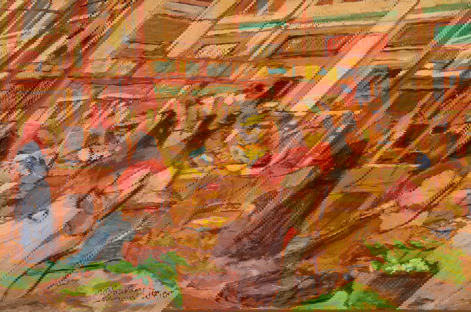 Ulvi Liegi, Le marché de Livourne (1898 ; huile sur panneau, 22 x 33 cm ; collection privée) Ulvi Liegi, Le marché de Livourne (1898 ; huile sur panneau, 22 x 33 cm ; collection privée)