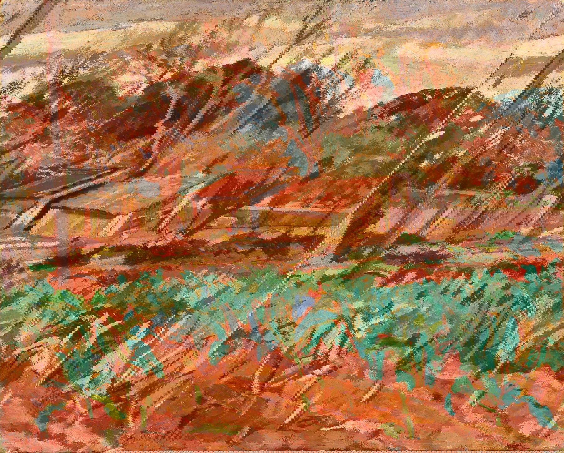 Ulvi Liegi, Orti livornesi (1920 ; huile sur carton, 29 x 36,5 cm ; collection privée) Ulvi Liegi, Orti livornesi (1920 ; huile sur carton, 29 x 36,5 cm ; collection privée)