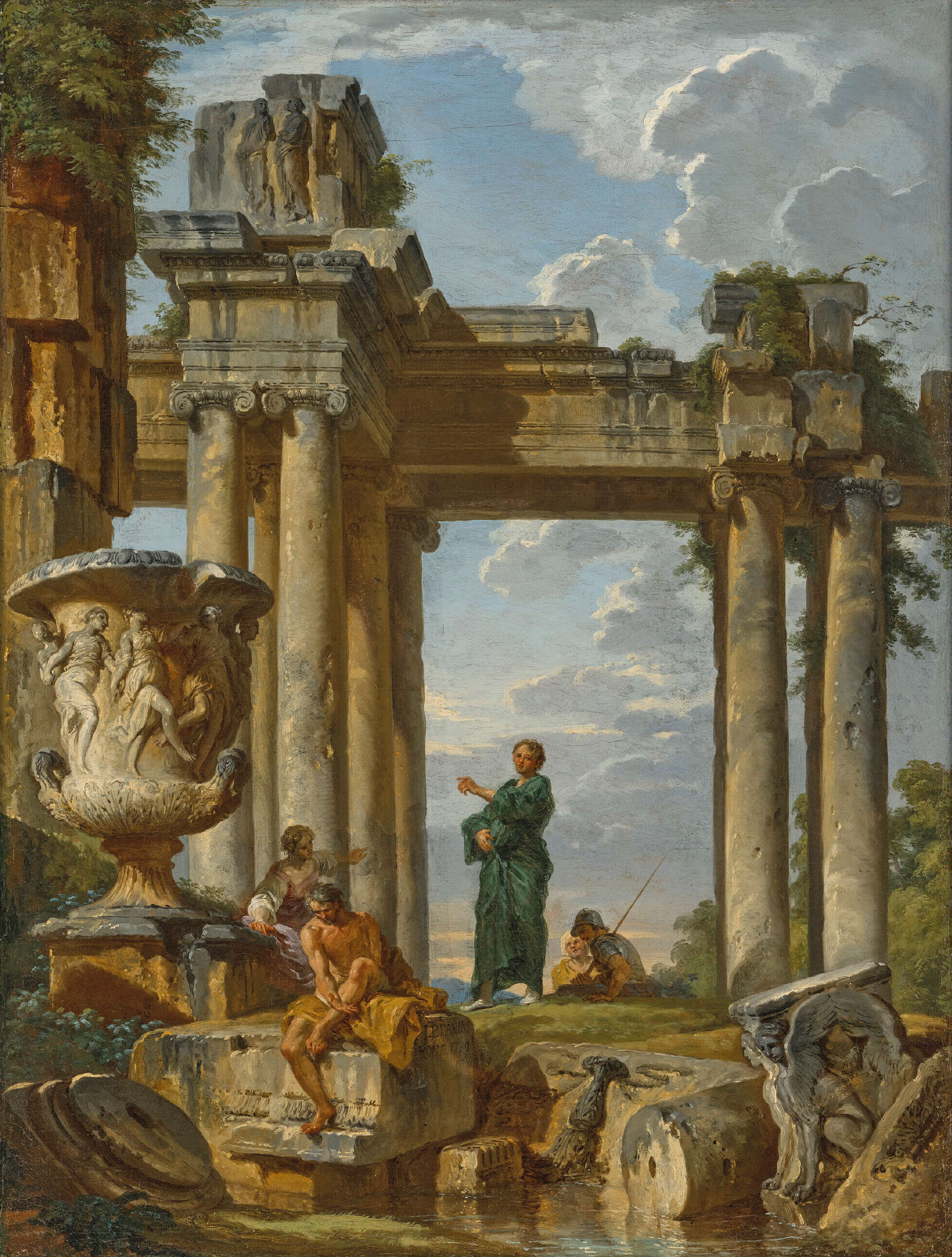 Giovanni Paolo Panini, Classical Ruins with Figures (1739; oil on canvas; Twickenham, Strawberry Hill House & Garden, long-term loan from private collection) Giovanni Paolo Panini, Classical Ruins with Figures (1739; oil on canvas; Twickenham, Strawberry Hill House & Garden, long-term loan from private collection)