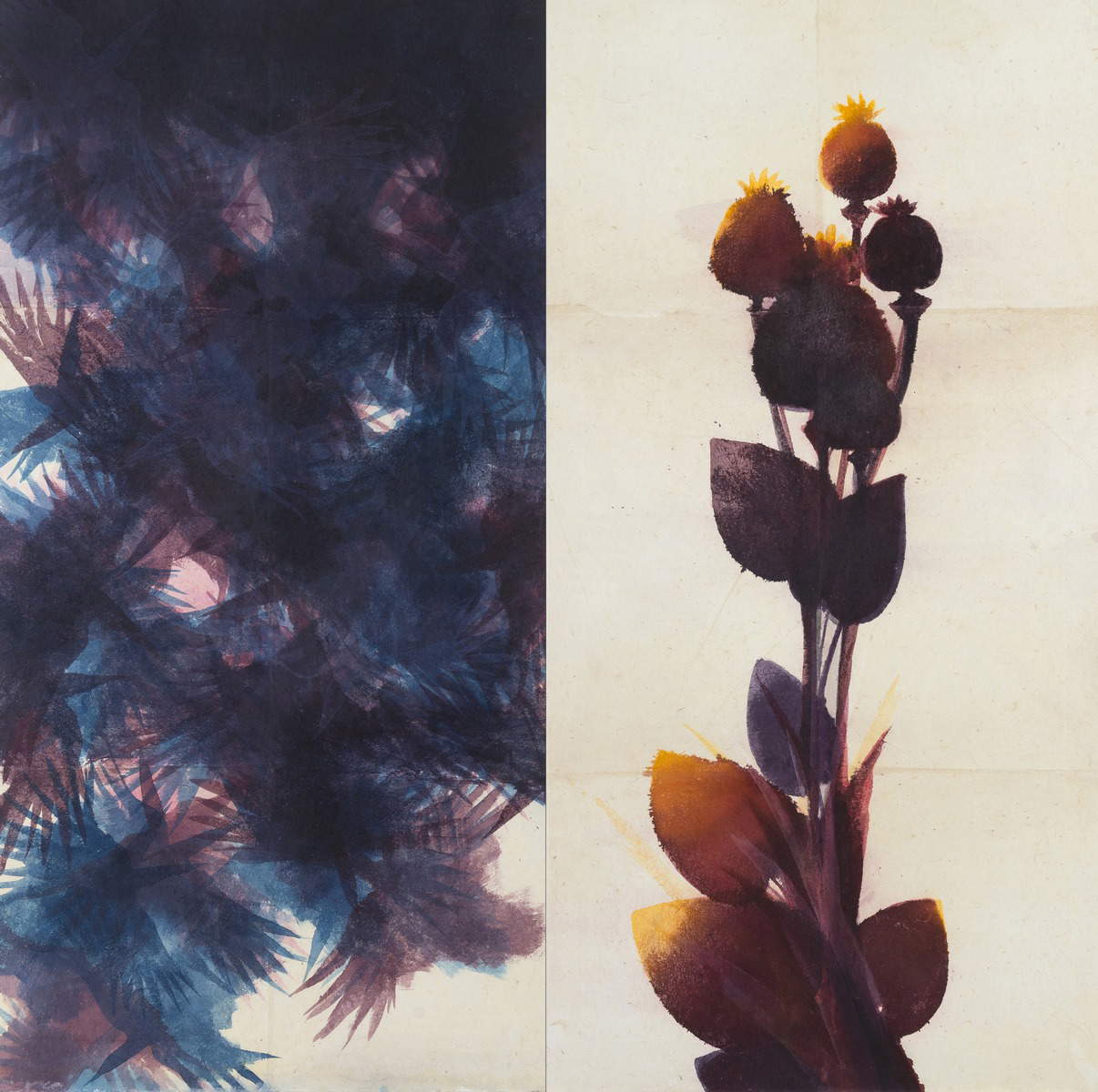 Davide Benati, Doppio sogno (1995; acquarello e carta nepalese su tela, 180 x 180 cm) Davide Benati, Doppio sogno (1995; acquarello e carta nepalese su tela, 180 x 180 cm)