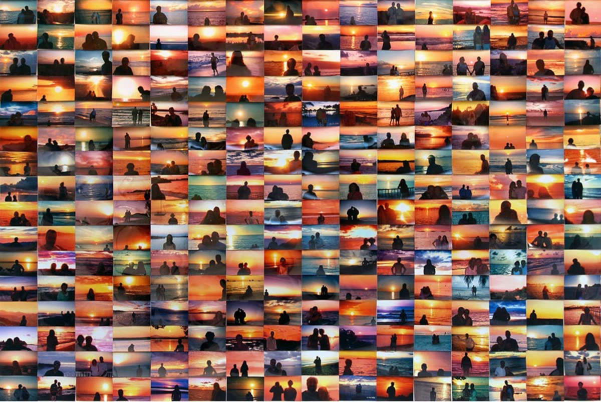 Penelope Umbrico, Sunset Portraits from 13,243,857 Sunset Pictures on Flickr on 10/08/13, dettaglio Penelope Umbrico, Sunset Portraits from 13,243,857 Sunset Pictures on Flickr on 10/08/13, dettaglio