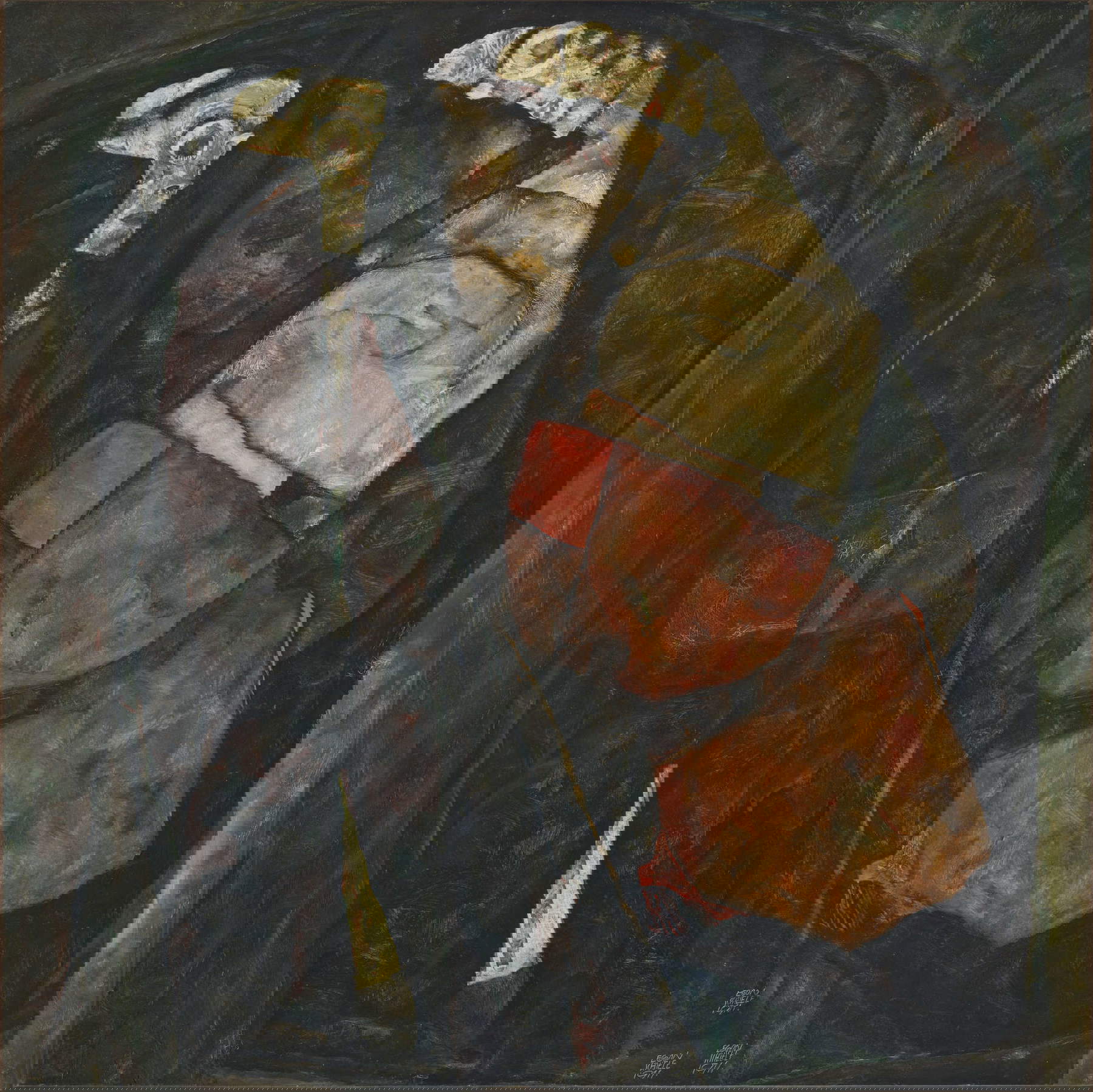 Egon Schiele, Pregnant Woman and Death (1911; oil on canvas, 100 x 100 cm; Prague, Národní Galerie) Egon Schiele, Pregnant Woman and Death (1911; oil on canvas, 100 x 100 cm; Prague, Národní Galerie)