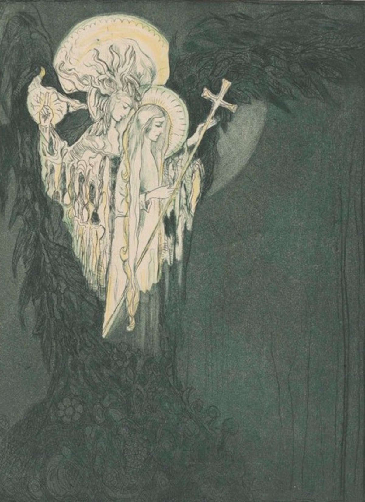 Raoul Dal Molin Ferenzona, Vita di Maria. Annunciazione (1921; acquaforte e acquatinta, 300 x 200 mm; Collezione privata)