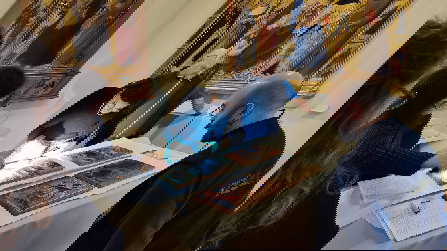 Preparations for the reassembly of the Gesuati Polyptych at the Pinacoteca Nazionale di Siena