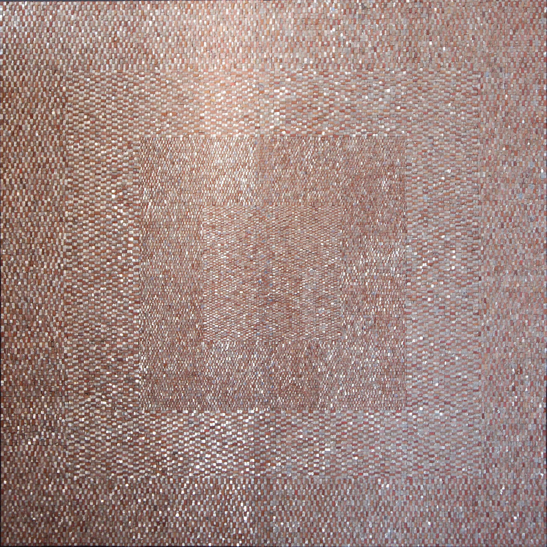 Giulio Candussio, Dialogo tra platino e travertino rosso (2002; mosaico, 200 x 200 cm) Giulio Candussio, Dialogo tra platino e travertino rosso (2002; mosaico, 200 x 200 cm)