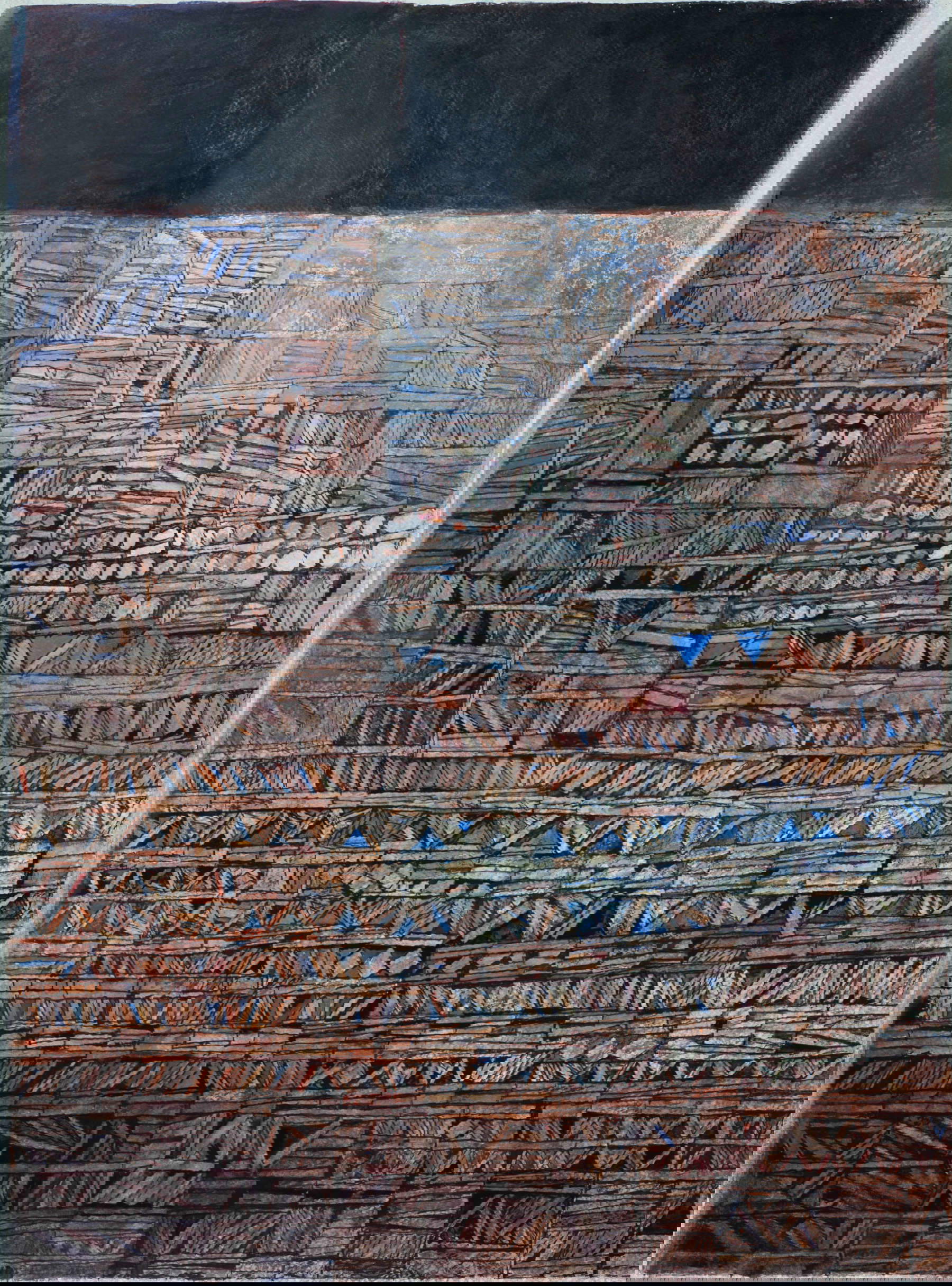 Giulio Candussio, Memoria di un muro friulano (2004; tempera grassa su carta, 76 x 58 cm) Giulio Candussio, Memoria di un muro friulano (2004; tempera grassa su carta, 76 x 58 cm)