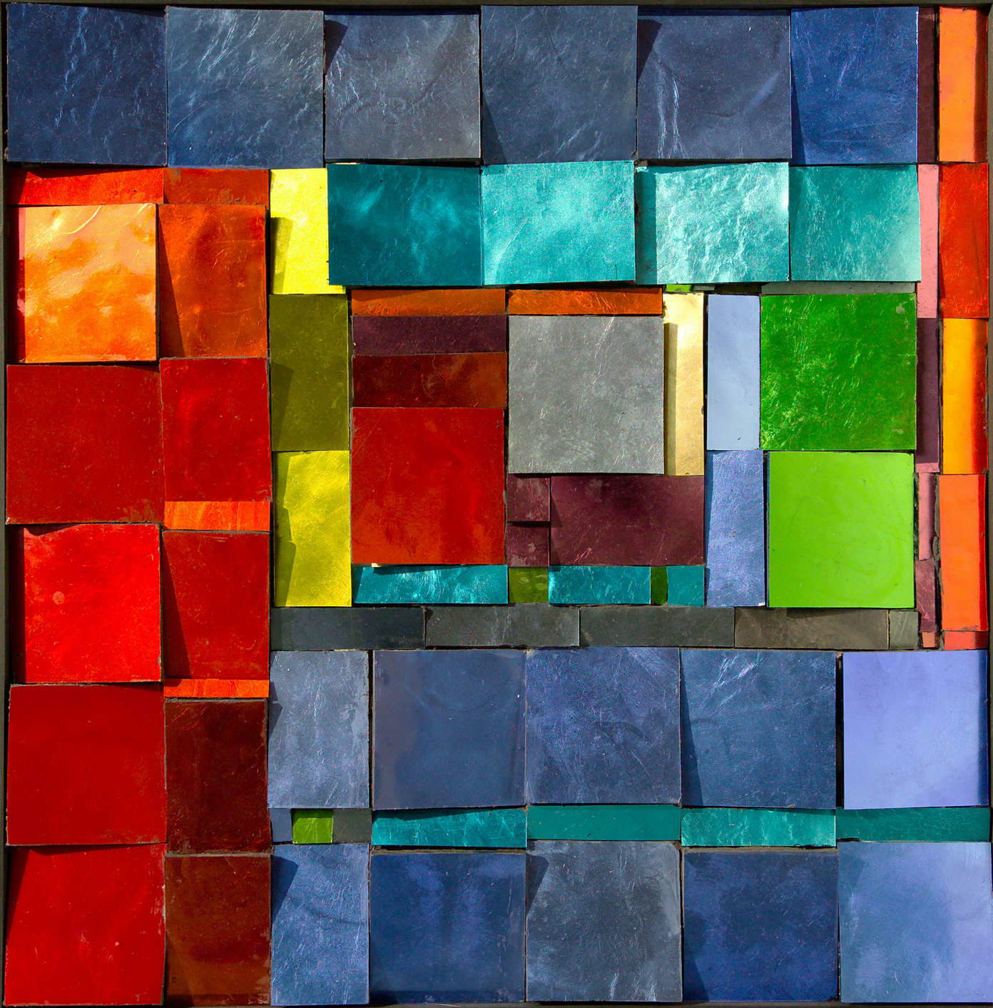 Giulio Candussio, Riflessi in un occhio d'oro (2008; ori colorati, 50 x 50 cm) Giulio Candussio, Riflessi in un occhio d'oro (2008; ori colorati, 50 x 50 cm)