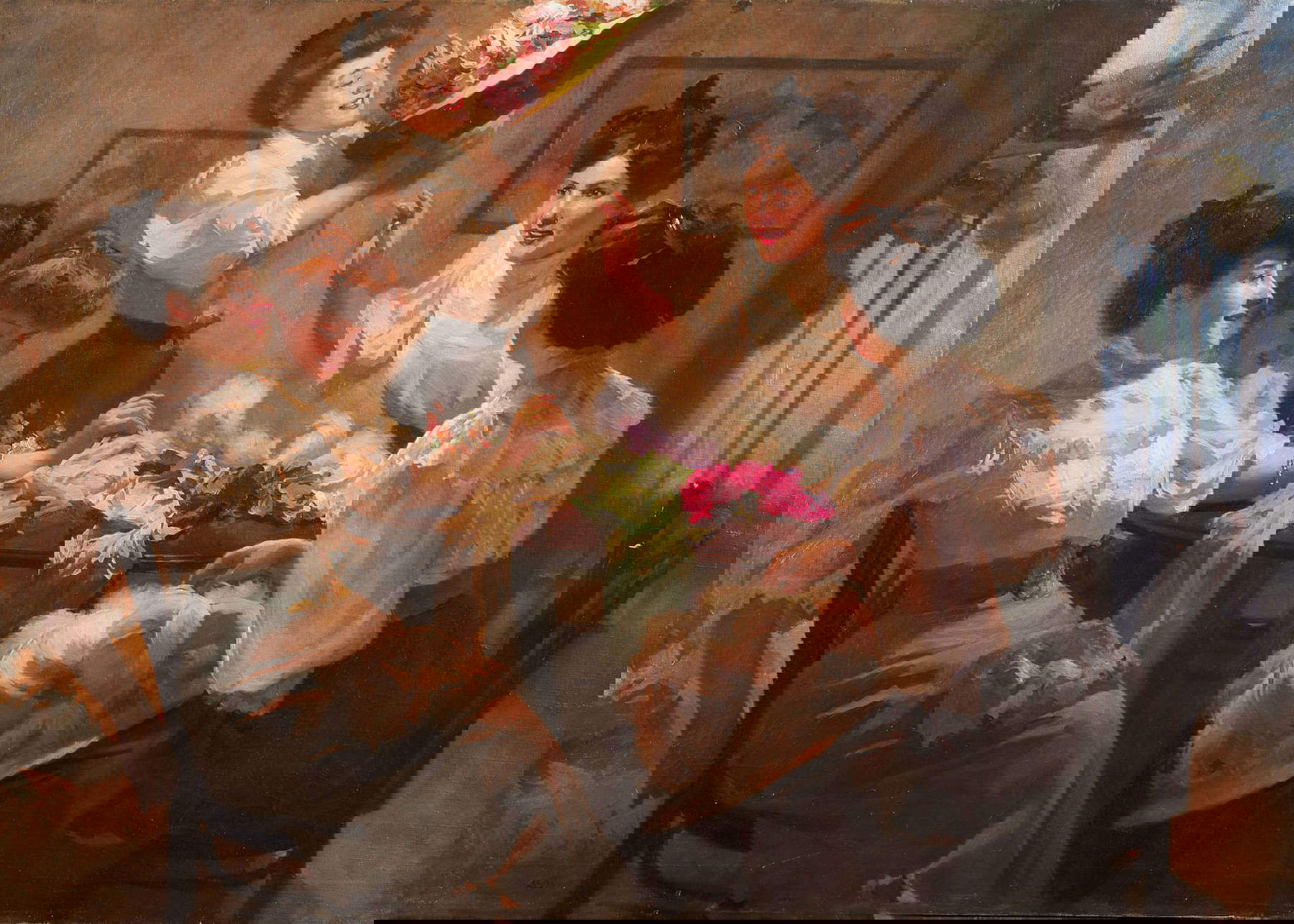 Fabio Cipolla, Die Müllerinnen (1891; Öl auf Leinwand, 112 x 163 cm)