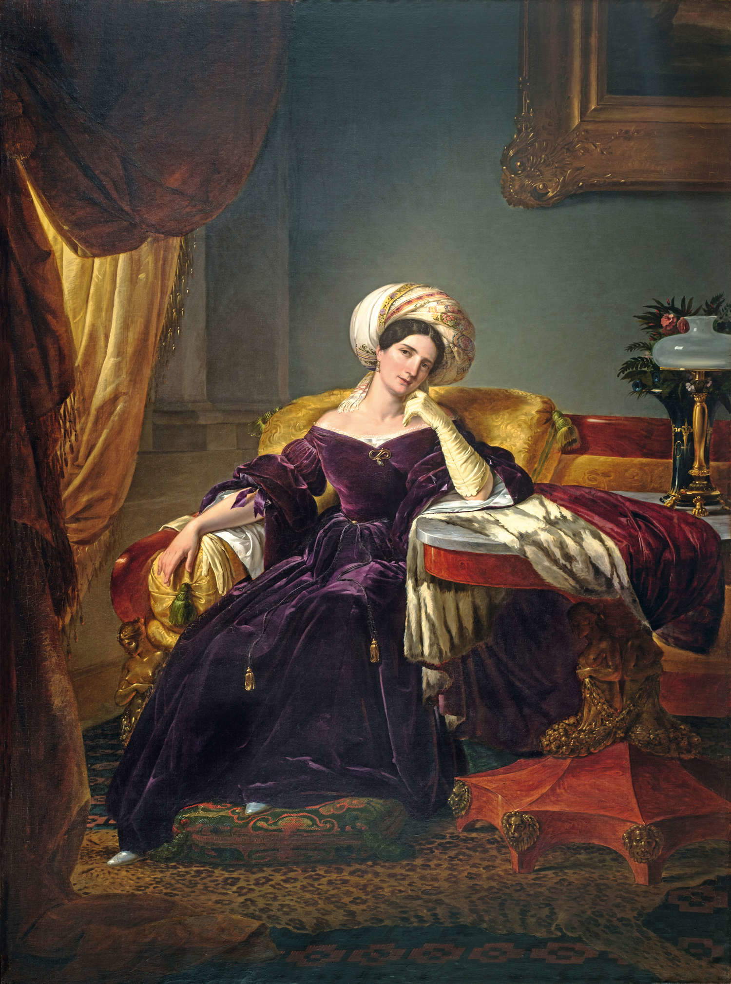 Giuseppe Molteni, Porträt einer Adeligen (1835-1840; Öl auf Leinwand, 234 x 172 cm)