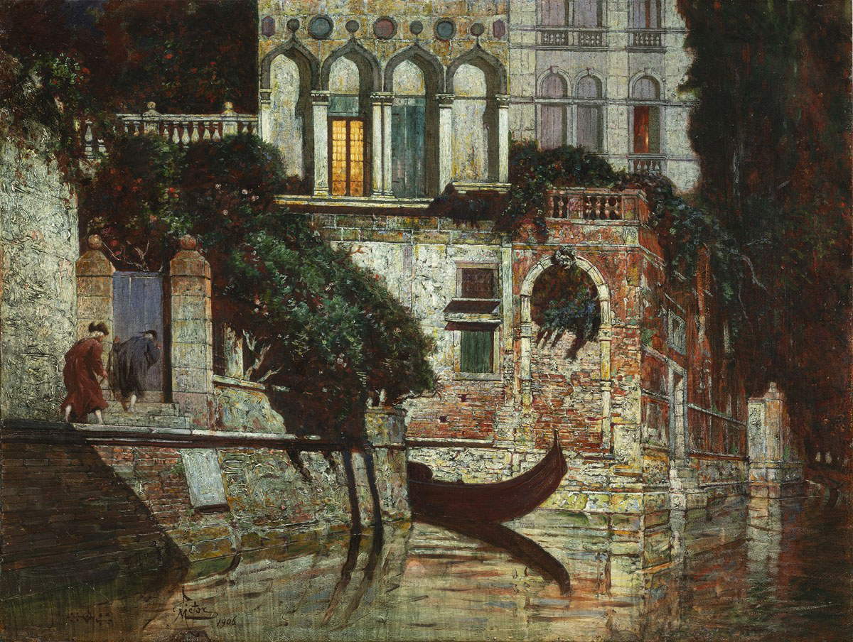 Mario De Maria, La Luna batte sulle cancrene dei muri (1906; olio su tela, 56 x 73,5 cm; Collezione privata) Mario De Maria, La Luna batte sulle cancrene dei muri (1906; olio su tela, 56 x 73,5 cm; Collezione privata)