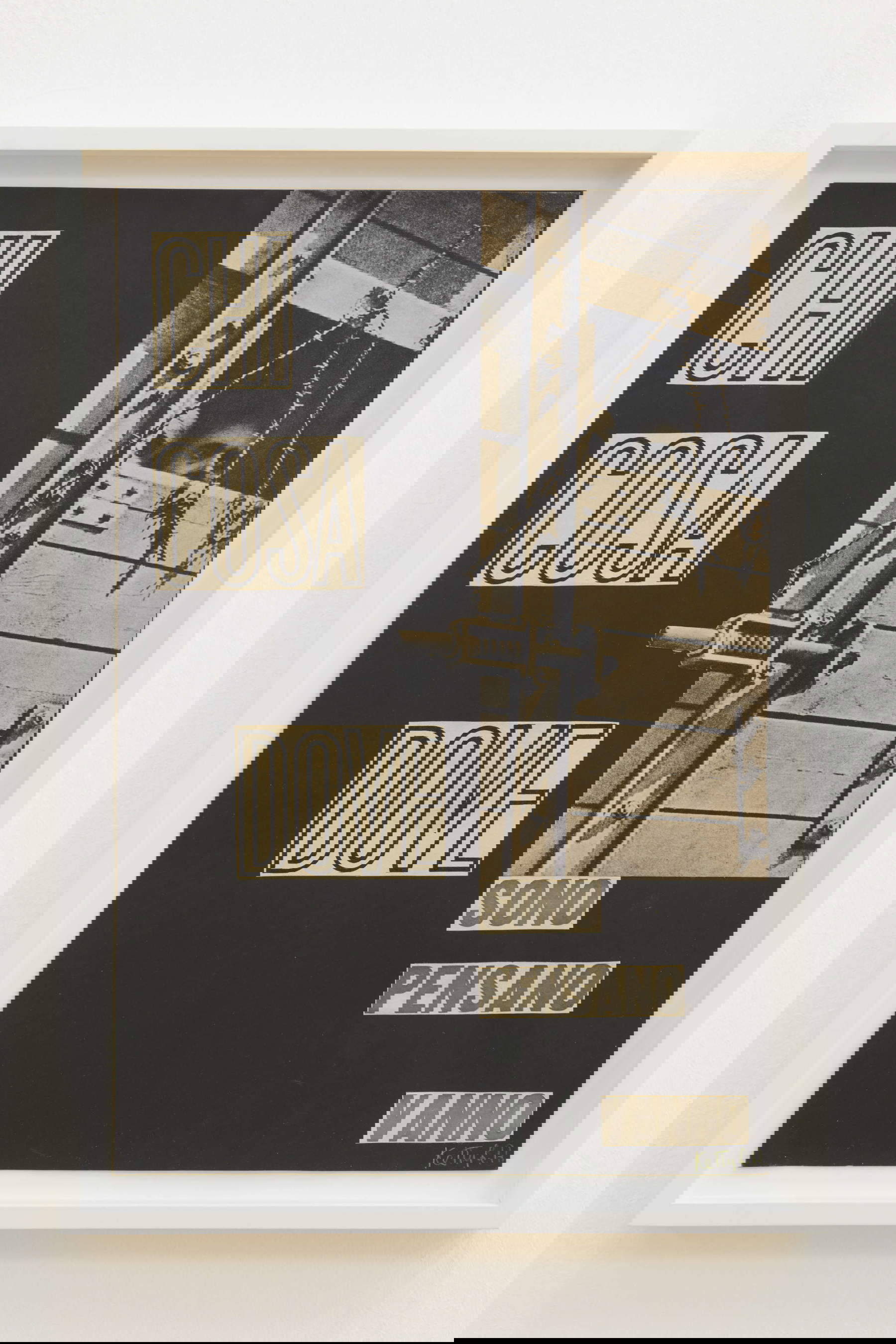 Ketty La Rocca, Chi cosa dove (1964-1965 collage sur papier ; 47,2 x 34 cm ; Archive Ketty La Rocca - Michelangelo Vasta)