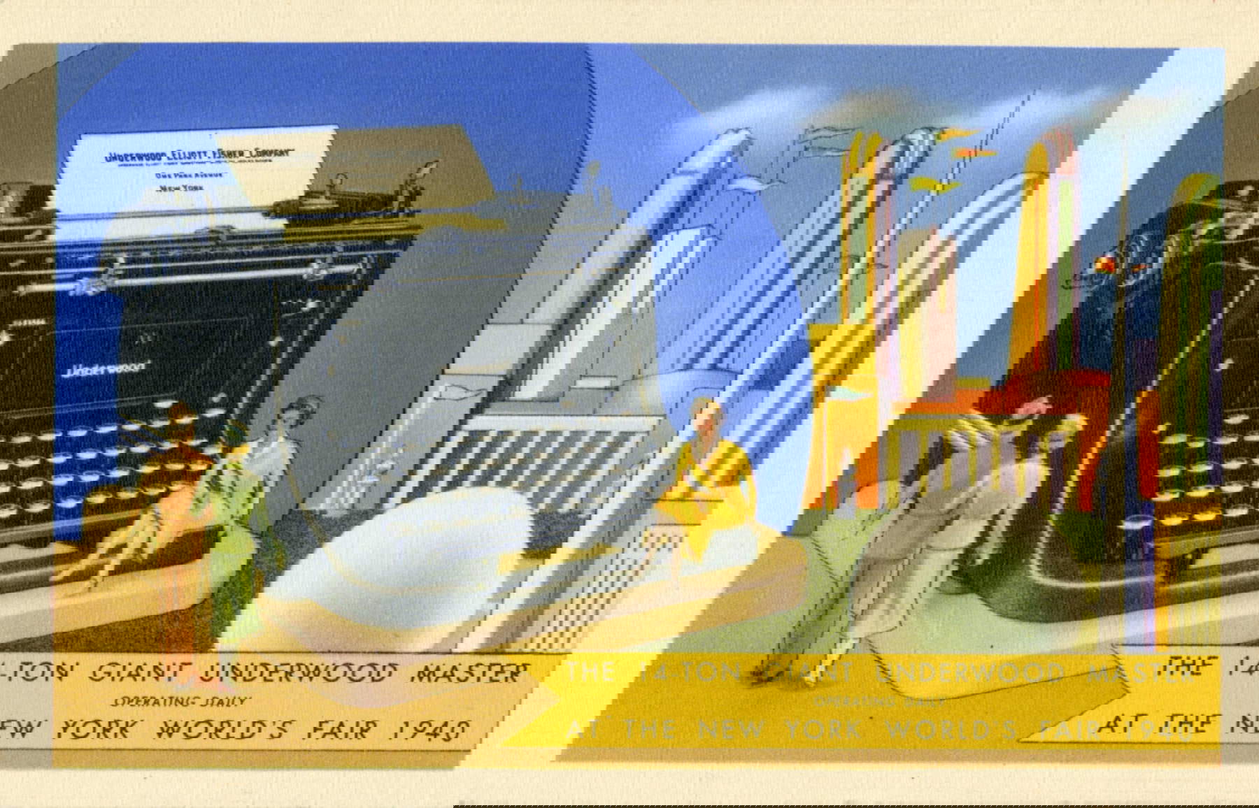 Anuncio gigante de Underwood en una feria de 1940