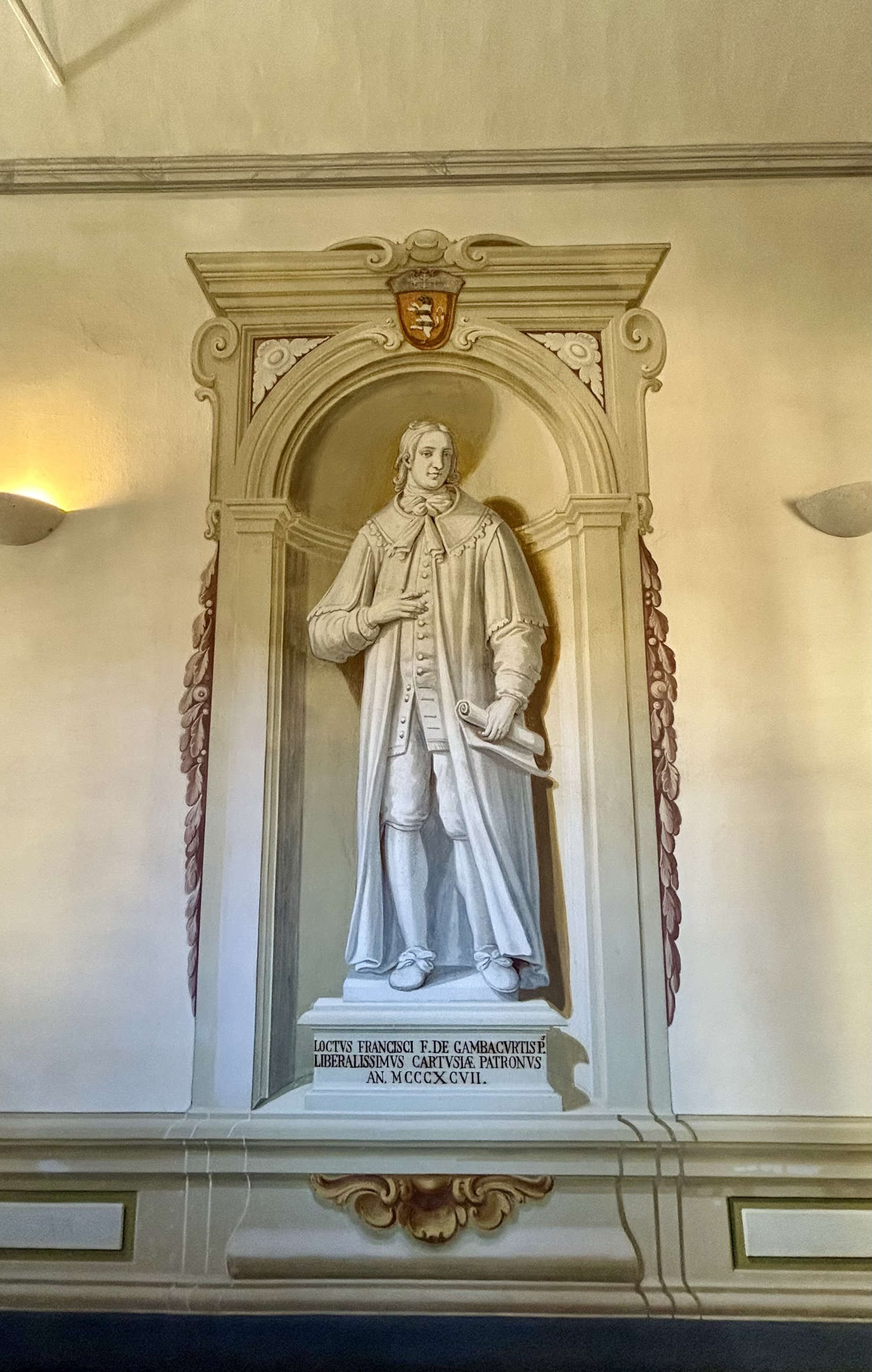 La statue peinte du patricien pisan Gambacorti, l'un des bienfaiteurs de la Chartreuse La statue peinte du patricien pisan Gambacorti, l'un des bienfaiteurs de la Chartreuse