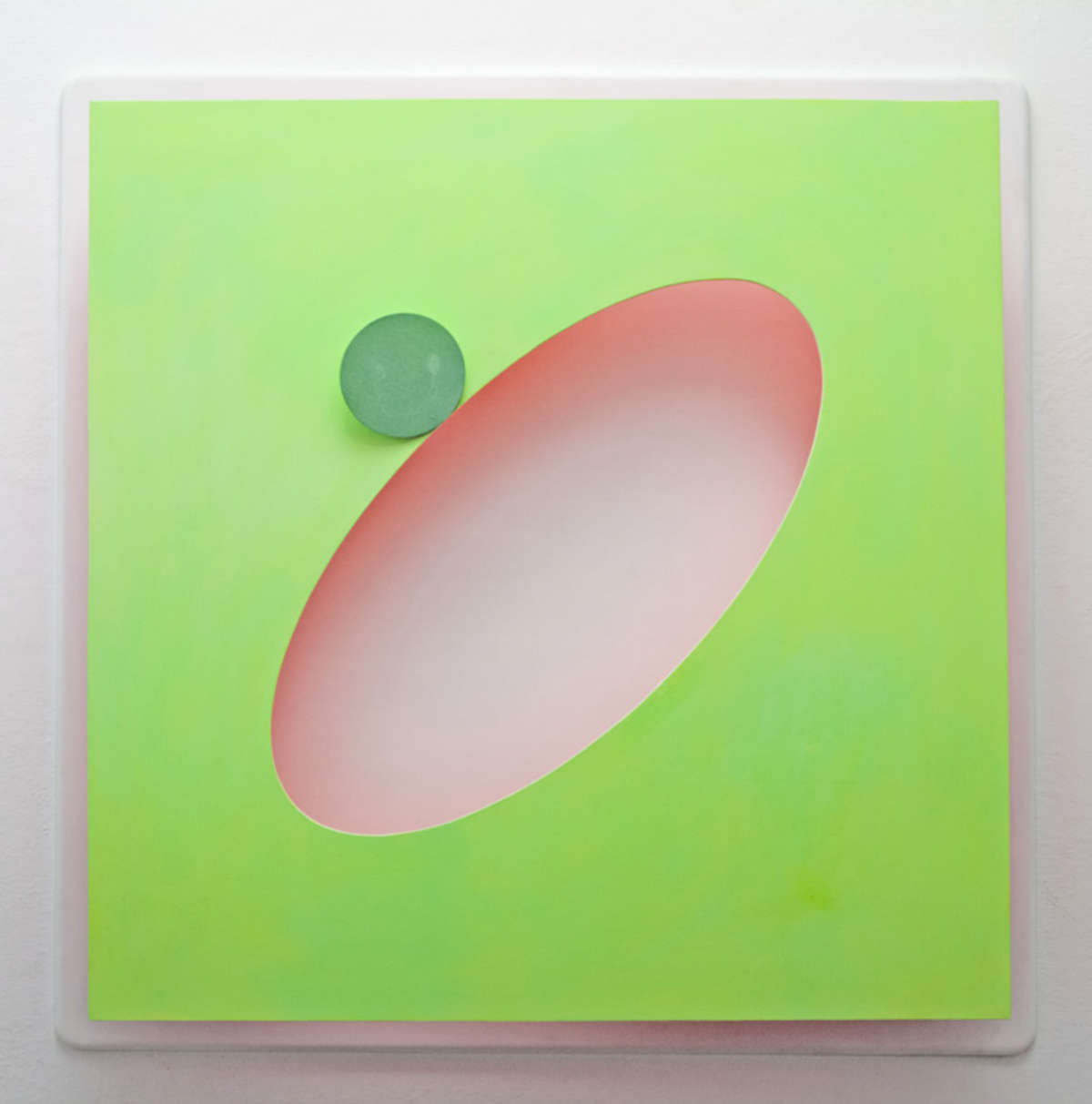 Gabriele Landi, Crogiolarsi (2018 ; émulsion vinylique sur mdf et contreplaqué, 120 x 120 x 20 cm). Gabriele Landi, Crogiolarsi (2018 ; émulsion vinylique sur mdf et contreplaqué, 120 x 120 x 20 cm).