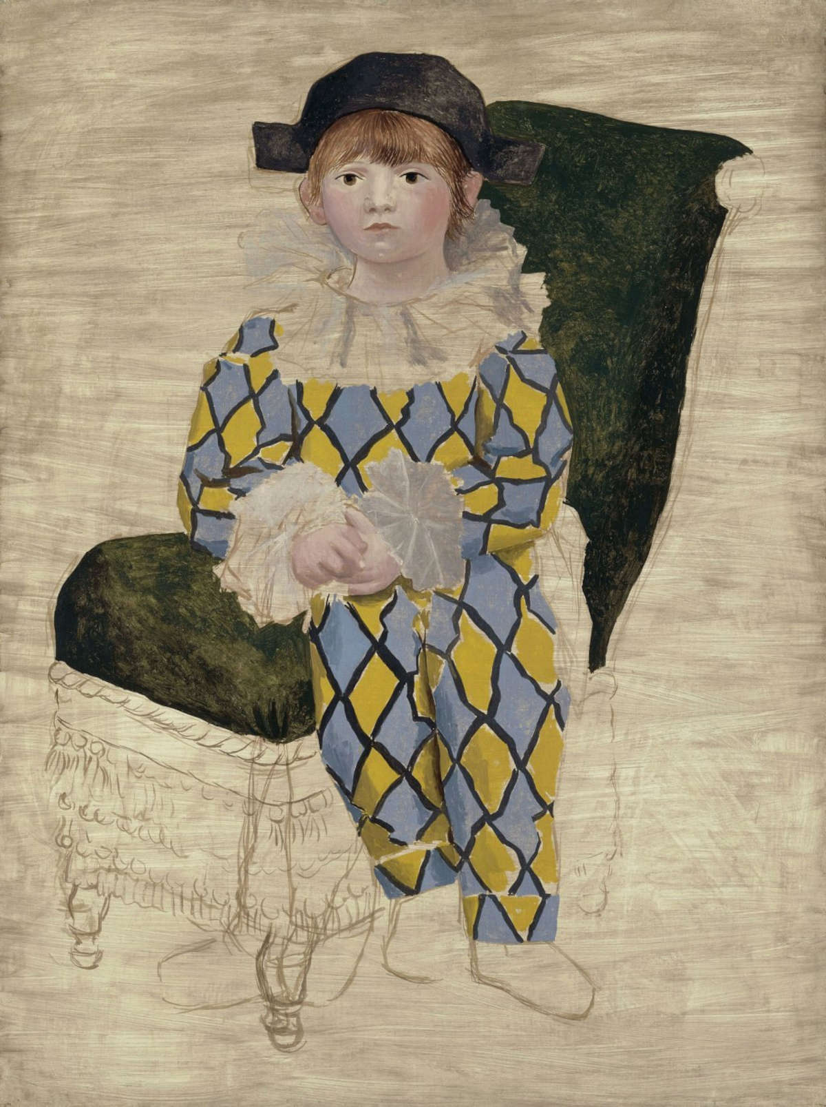 Pablo Picasso, Paulo vestido de Arlequín (1924; óleo sobre lienzo, 130 x 97,5 cm; París, Musée National Picasso) Pablo Picasso, Paulo vestido de Arlequín (1924; óleo sobre lienzo, 130 x 97,5 cm; París, Musée National Picasso)