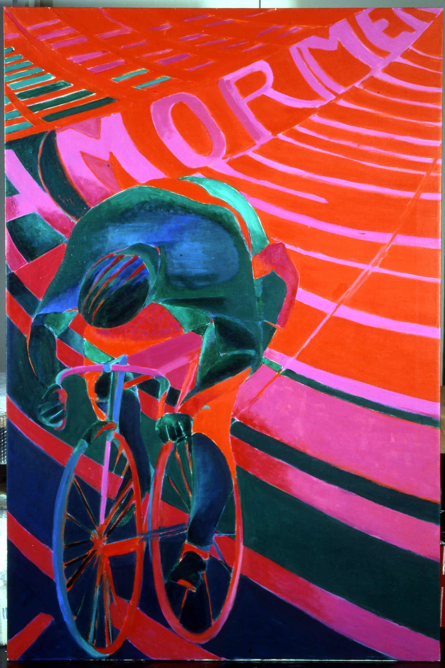 Titina Maselli, Ciclista (1995; acrílico sobre lienzo, 195 x 130 cm; Roma, Sovrintendenza Capitolina ai Beni Culturali) Titina Maselli, Ciclista (1995; acrílico sobre lienzo, 195 x 130 cm; Roma, Sovrintendenza Capitolina ai Beni Culturali)