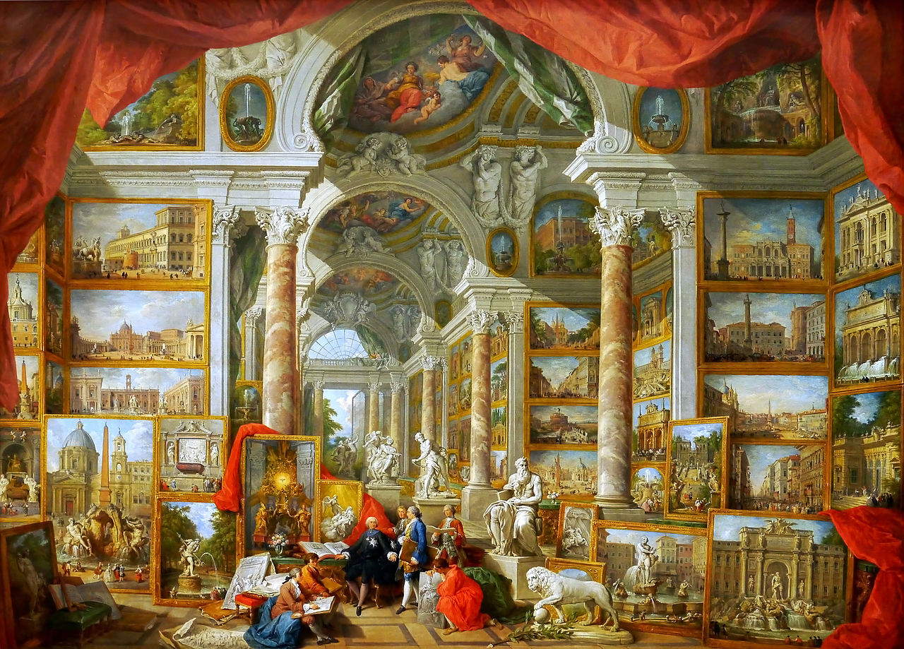 Giovanni Paolo Pannini, Galleries of Views of Modern Rome (1759; oil on canvas, 231 x 303 cm; Paris, Louvre)