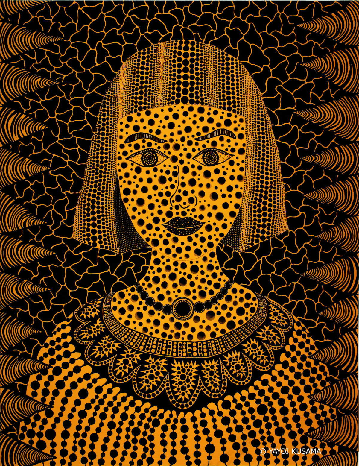 Yayoi Kusama, Autorretrato (2015; acrílico sobre lienzo, 145,5 x 112 cm; Colección de la Fundación Amoli) Yayoi Kusama, Autorretrato (2015; acrílico sobre lienzo, 145,5 x 112 cm; Colección de la Fundación Amoli)