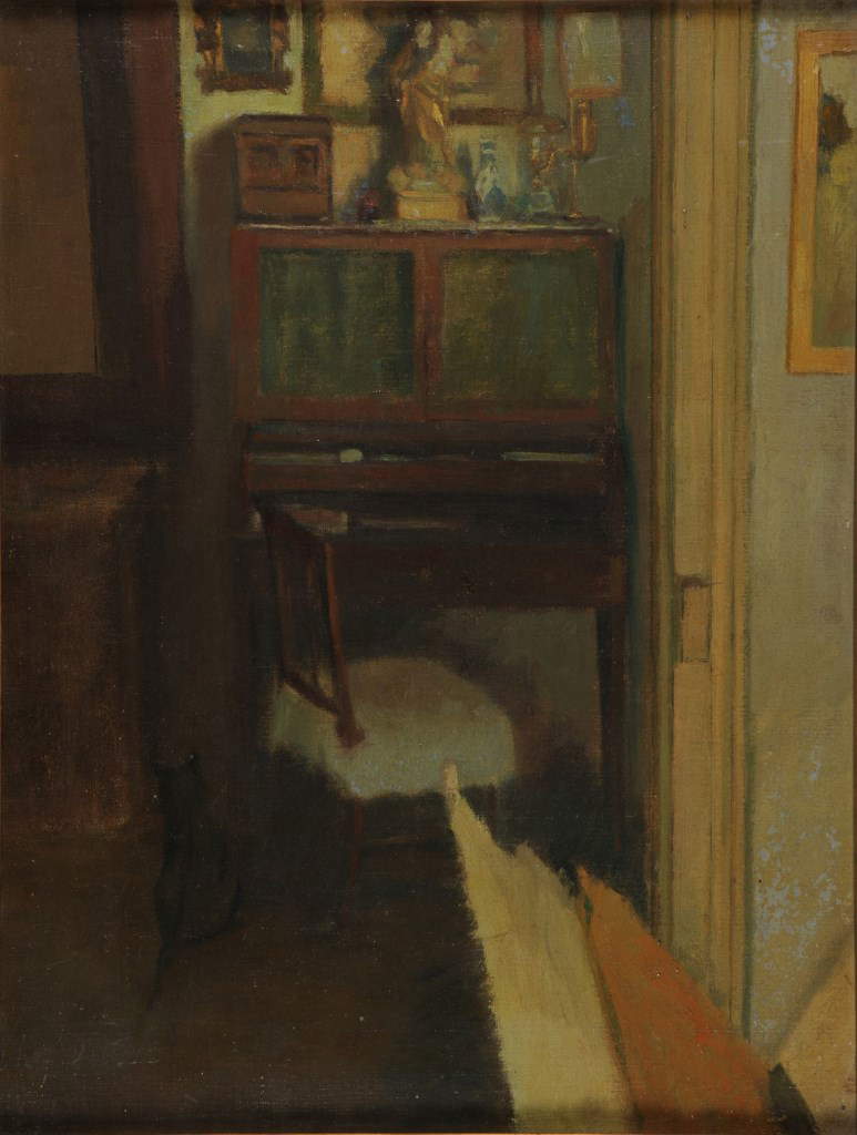 Charles-Marie Dulac, Sein Zimmer (s.d.; Öl auf Leinwand, 35 x 28,5 cm; Reims, Musée des Beaux-Arts) Charles-Marie Dulac, Sein Zimmer (s.d.; Öl auf Leinwand, 35 x 28,5 cm; Reims, Musée des Beaux-Arts)