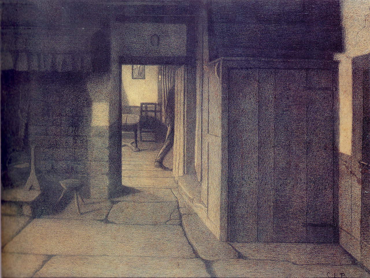 Georges le Brun, Der vorbeigehende Mann (1900-1093; Kohle auf Papier, 480 x 630 mm; Verviers, Musée de Verviers, Inv. PIR-19-43-543) Georges le Brun, Der vorbeigehende Mann (1900-1093; Kohle auf Papier, 480 x 630 mm; Verviers, Musée de Verviers, Inv. PIR-19-43-543)