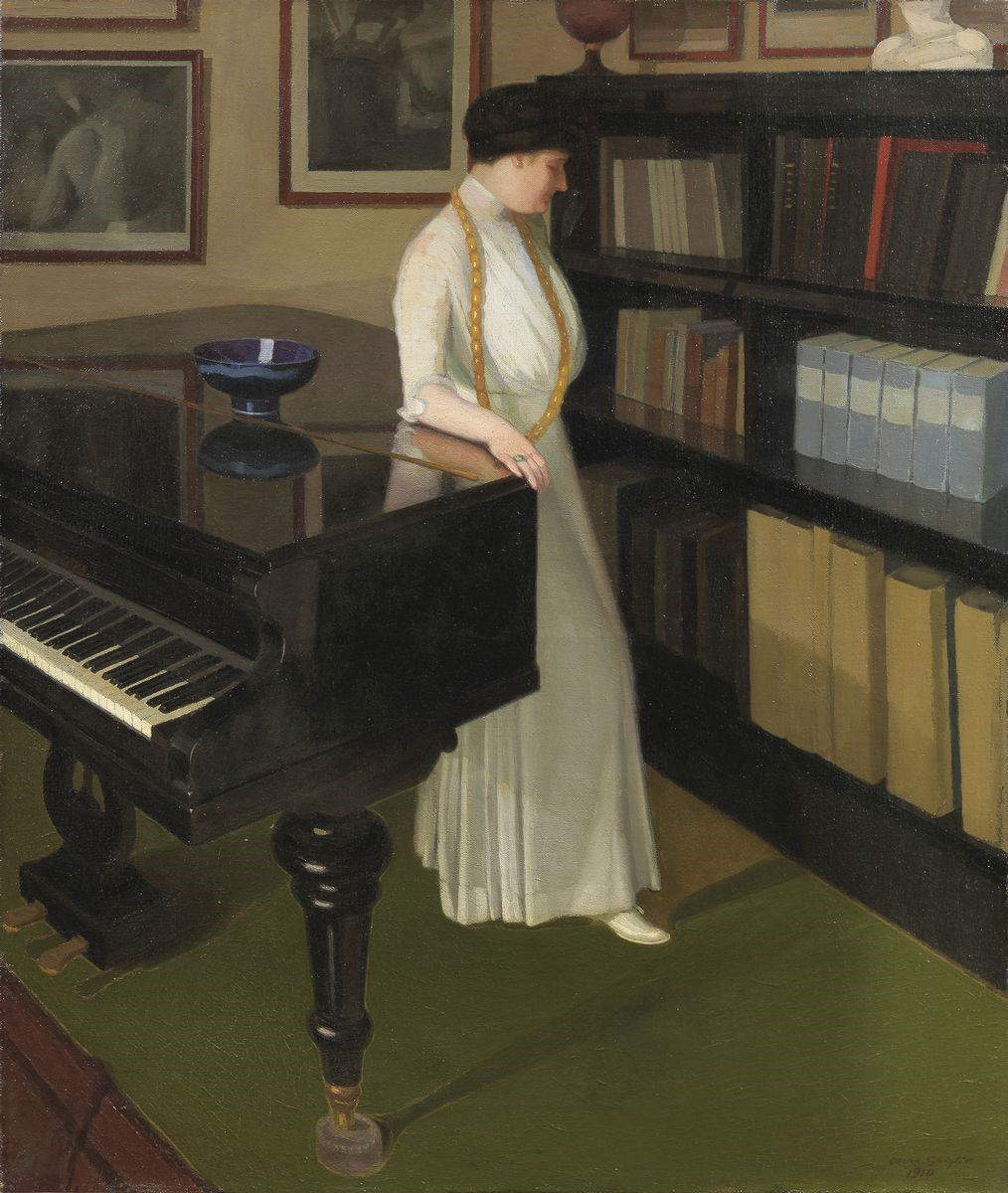 Oscar Ghiglia, Frau Ojetti am Klavier (1910; Öl auf Leinwand, 87,5 x 73,5 cm; Livorno, Privatsammlung) Oscar Ghiglia, Frau Ojetti am Klavier (1910; Öl auf Leinwand, 87,5 x 73,5 cm; Livorno, Privatsammlung)
