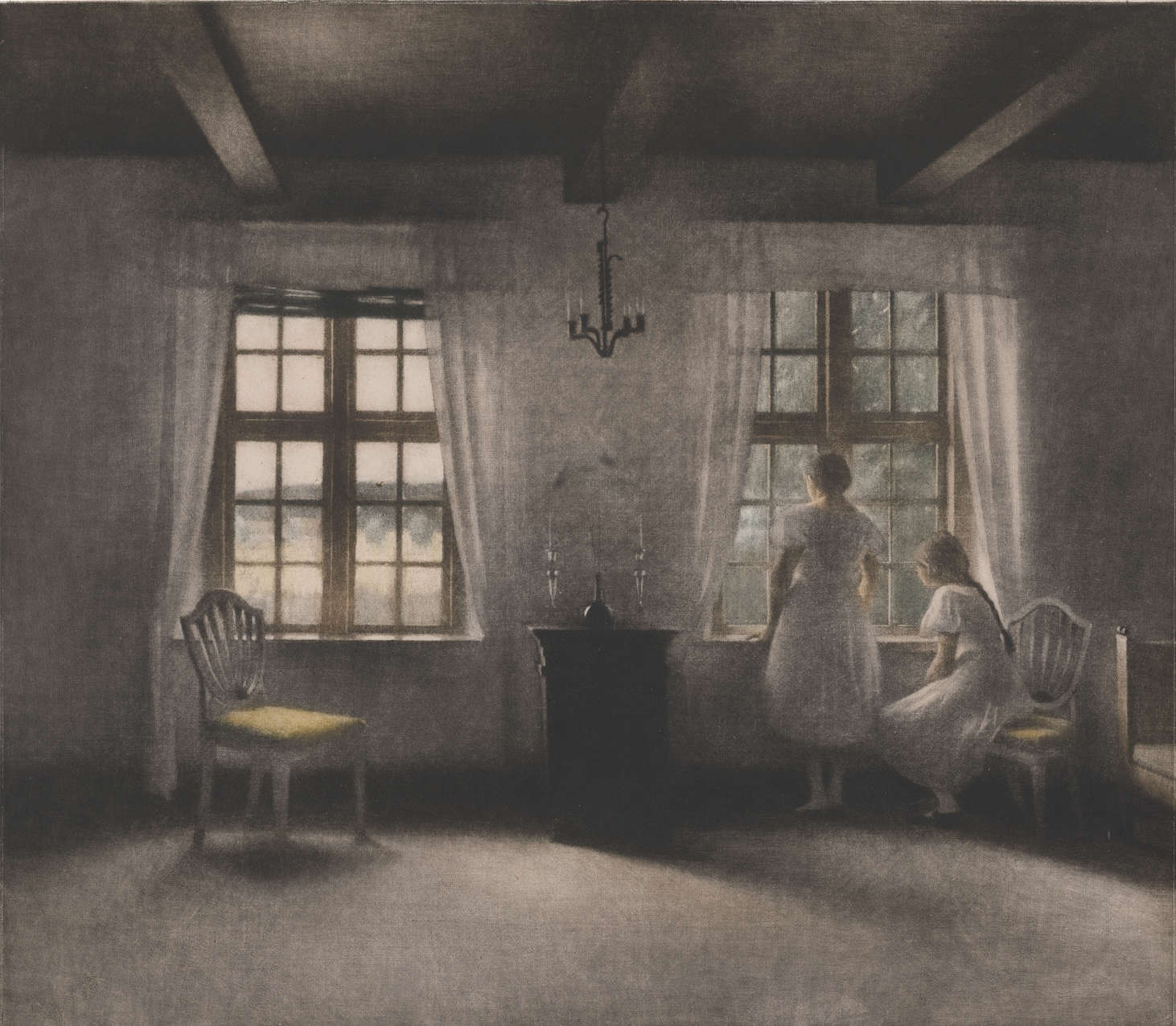 Peter Vilhelm Ilsted, Warten auf Gäste (1911; Radierung und Schabkunst, 500 x 600 mm; Rom, Sammlung AB) Peter Vilhelm Ilsted, Warten auf Gäste (1911; Radierung und Schabkunst, 500 x 600 mm; Rom, Sammlung AB)