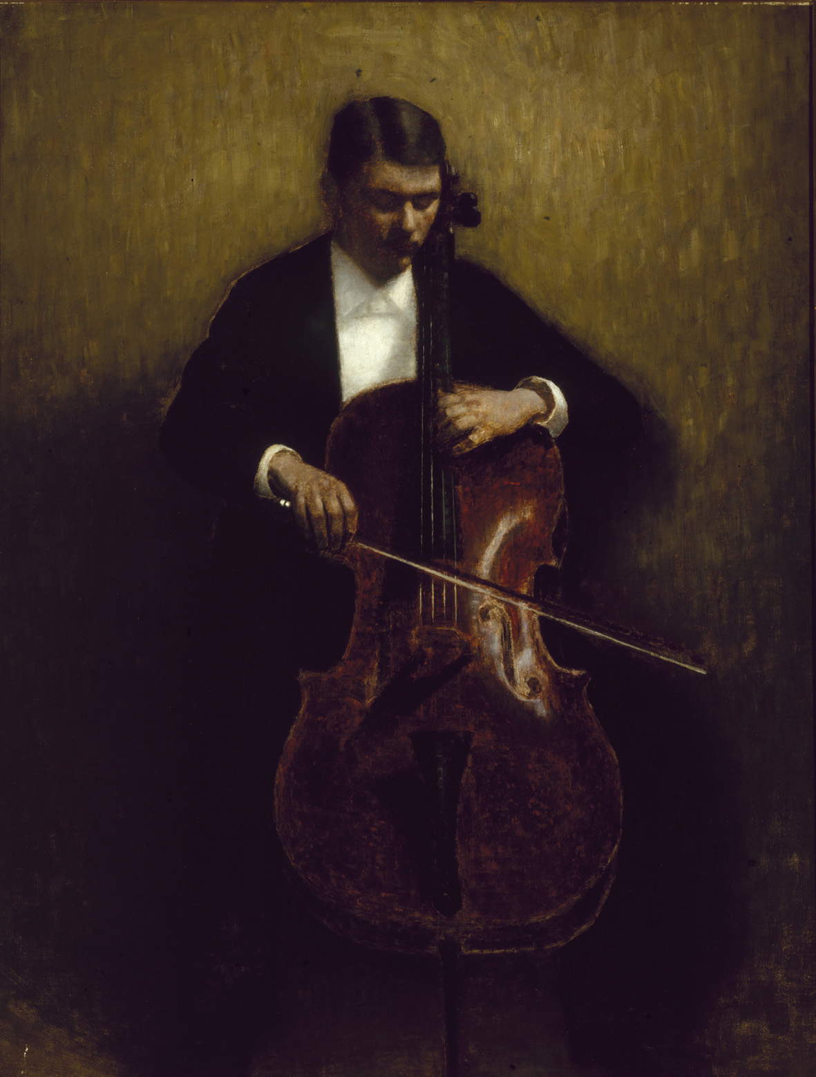 Vilhelm Hammershøi, Der Cellist. Porträt von Henry Bramsen (1893; Öl auf Leinwand, 142 x 105,5 cm; Odense, Kunstmuseum Brandts, Inv. FKM/1259) Vilhelm Hammershøi, Der Cellist. Porträt von Henry Bramsen (1893; Öl auf Leinwand, 142 x 105,5 cm; Odense, Kunstmuseum Brandts, Inv. FKM/1259)