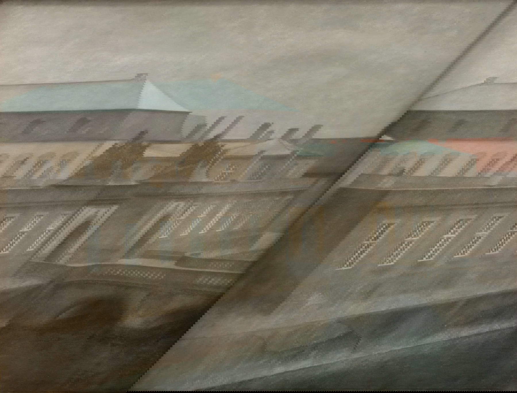 Vilhelm Hammershøi, Ansicht von Schloss Christiansborg. Spätherbst (1890-1892; Öl auf Leinwand, 115,5 x 147,5 cm; Kopenhagen, SMK - Statens Museum for Kunst, Inv. KMS6750) Vilhelm Hammershøi, Ansicht von Schloss Christiansborg. Spätherbst (1890-1892; Öl auf Leinwand, 115,5 x 147,5 cm; Kopenhagen, SMK - Statens Museum for Kunst, Inv. KMS6750)