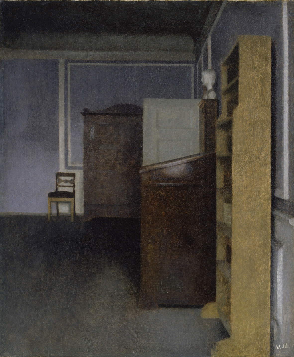 Vilhelm Hammershøi, Innenraum, Strandgade 30 (1905; Öl auf Leinwand, 46,5 x 38,6 cm; Hamburg, Hamburger Kunsthalle, Inv. HK-5708) Vilhelm Hammershøi, Innenraum, Strandgade 30 (1905; Öl auf Leinwand, 46,5 x 38,6 cm; Hamburg, Hamburger Kunsthalle, Inv. HK-5708)