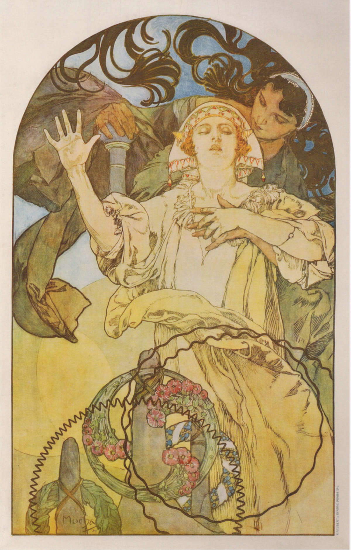 Alphonse Mucha, Farblithographie für Film (1927) Alphonse Mucha, Farblithographie für Film (1927)