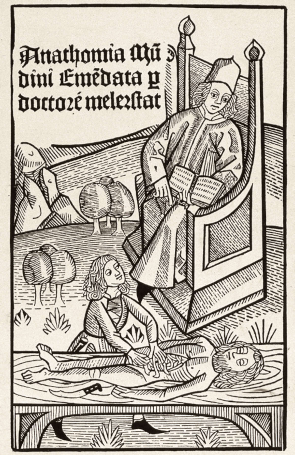 Mondino de' Liuzzi, Anathomia Mundini emendata per doctorem melerstat, Leipzig, Martin Landsberg (1493; Buchdruck, 40 nicht nummerierte Blätter, 4°, 220 x 230 mm; London, The Wellcome Collection, Library, inv. EPB/INC/3.a.12) Mondino de' Liuzzi, Anathomia Mundini emendata per doctorem melerstat, Leipzig, Martin Landsberg (1493; Buchdruck, 40 nicht nummerierte Blätter, 4°, 220 x 230 mm; London, The Wellcome Collection, Library, inv. EPB/INC/3.a.12)