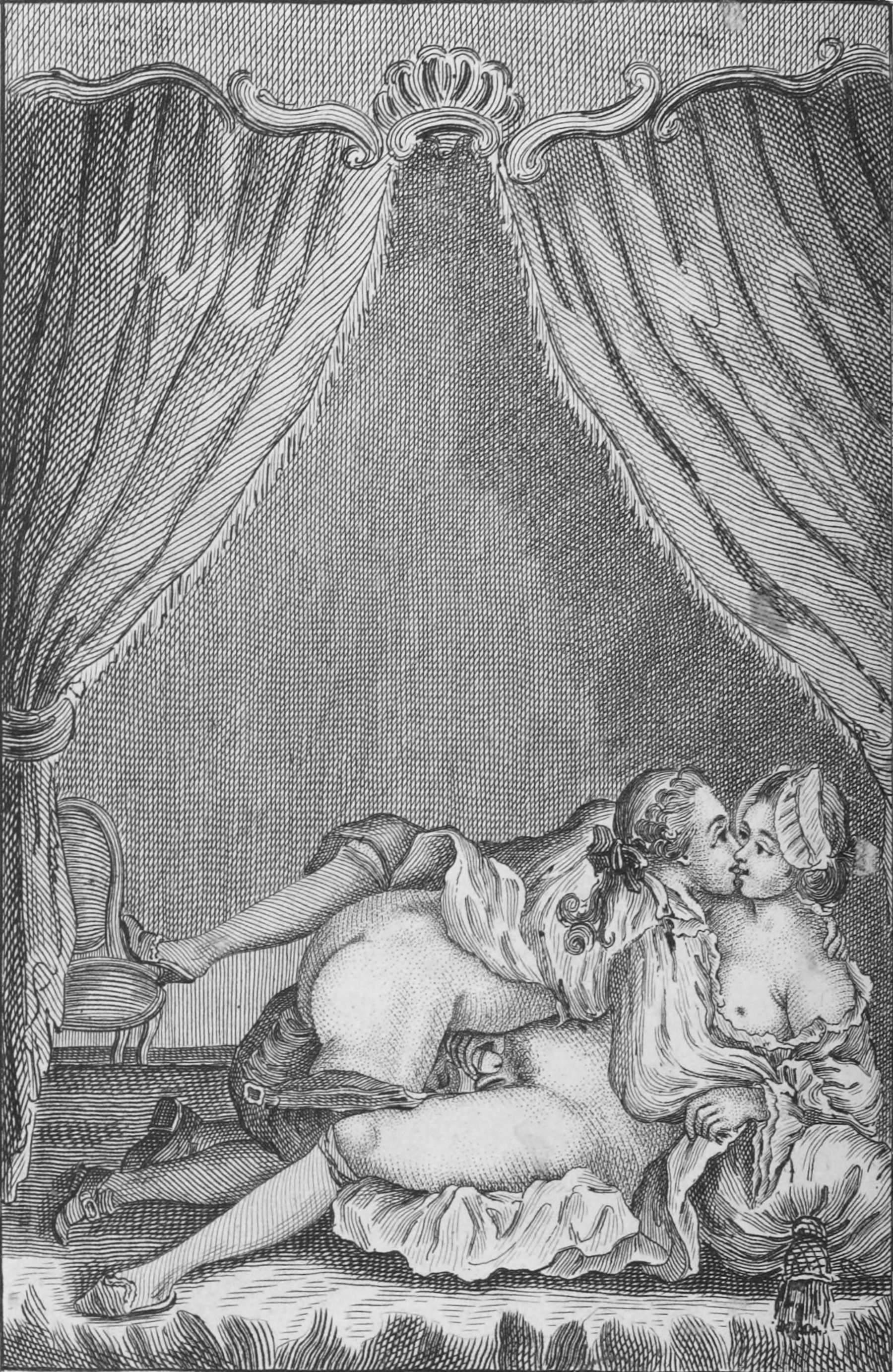 Il lieto fine, illustrazione per il libro Thérèse Philosophe, attribuito a Jean-Baptiste Boyer d'Argens, ed. 1748 (Parigi, Bibliothèque nationale de France) Il lieto fine, illustrazione per il libro Thérèse Philosophe, attribuito a Jean-Baptiste Boyer d'Argens, ed. 1748 (Parigi, Bibliothèque nationale de France)
