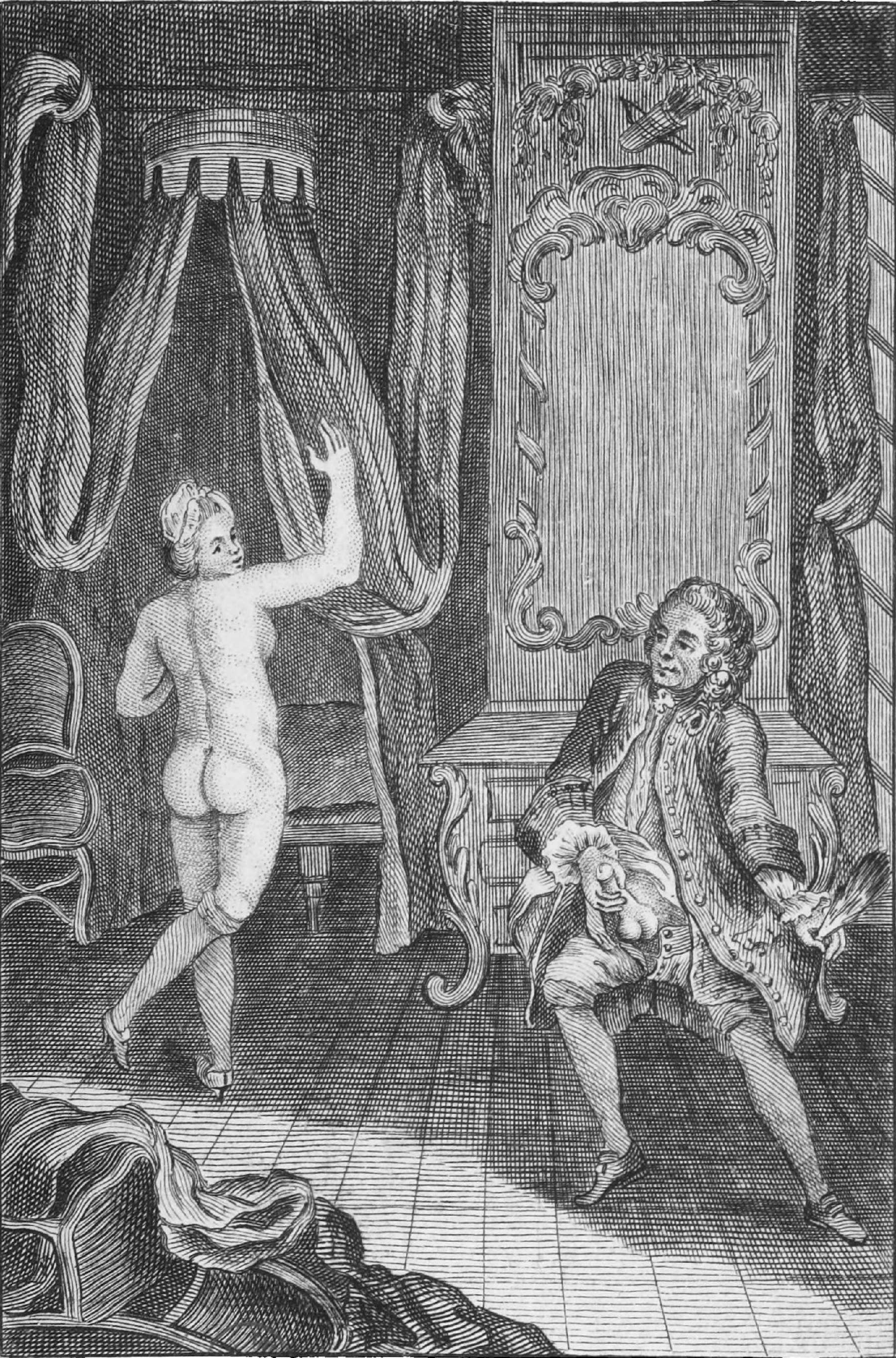 Illustrazione per il libro Thérèse Philosophe, attribuito a Jean-Baptiste Boyer d'Argens, ed. 1748 (Parigi, Bibliothèque nationale de France) Illustrazione per il libro Thérèse Philosophe, attribuito a Jean-Baptiste Boyer d'Argens, ed. 1748 (Parigi, Bibliothèque nationale de France)