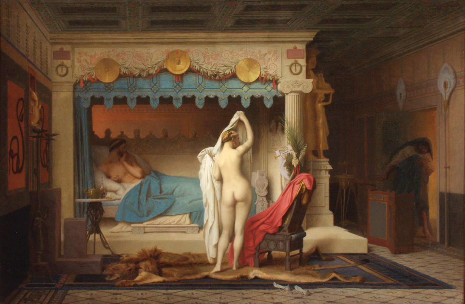 Jean-Léon Gérôme, Il re Candaule (1859; olio su tela, 67 x 100,1 cm; Ponce, Porto Rico, Museo de Arte de Ponce) Jean-Léon Gérôme, Il re Candaule (1859; olio su tela, 67 x 100,1 cm; Ponce, Porto Rico, Museo de Arte de Ponce)