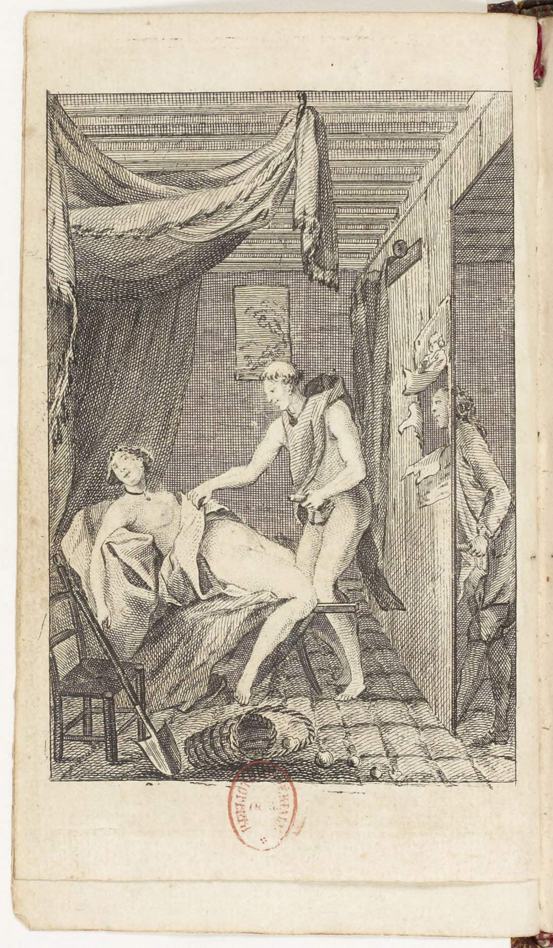 Scena di voyeurismo da Historie de dom B…, ed. 1741 (Parigi, Bibliothèque nationale de France) Scena di voyeurismo da Historie de dom B…, ed. 1741 (Parigi, Bibliothèque nationale de France)
