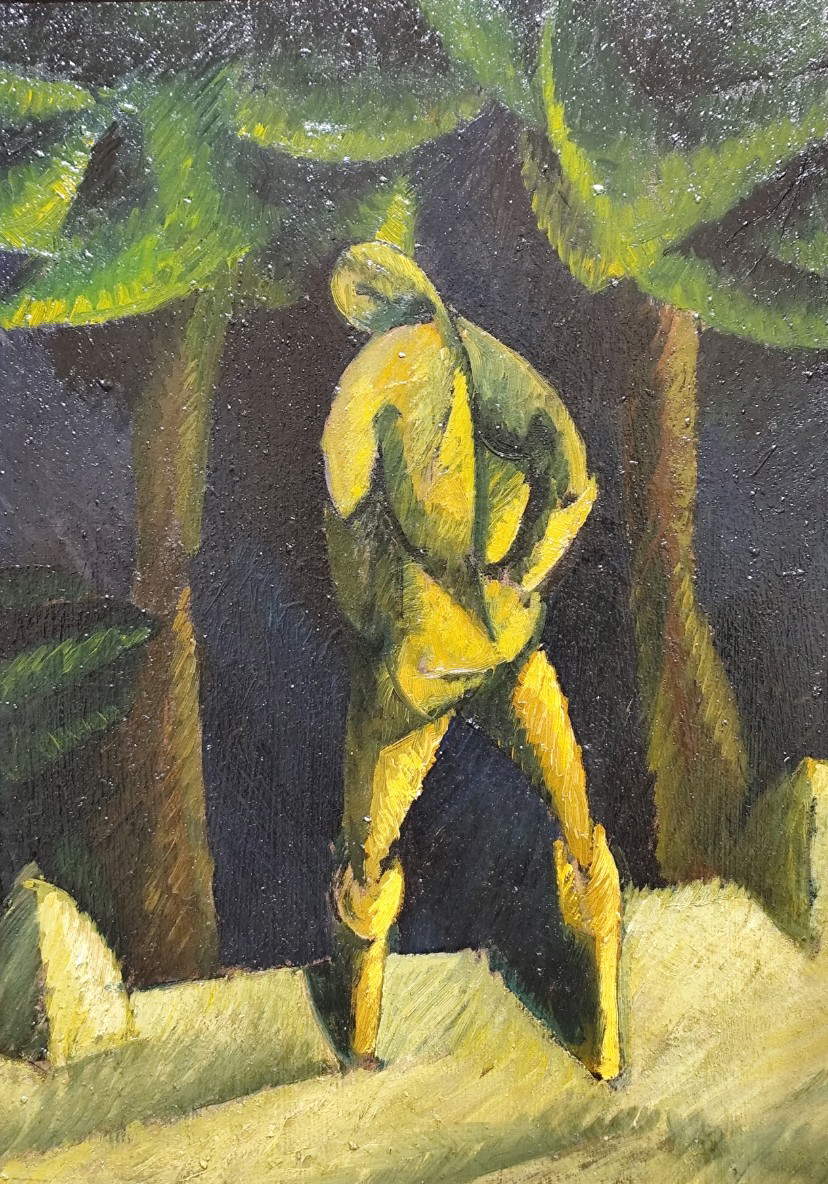 Aldo Fiozzi, Pissing Man (1921; oil on cardboard, 60 x 40 cm). 20,000 euros. Aldo Fiozzi, Pissing Man (1921; oil on cardboard, 60 x 40 cm). 20,000 euros.
