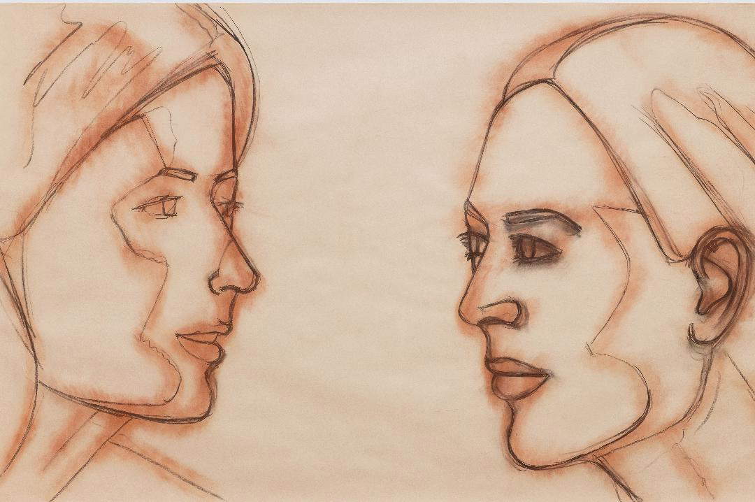 Alex Katz, Yvonne and Carmen (1996; chalk and charcoal on paper, 133 x 210 cm). 85,000 euros. Alex Katz, Yvonne and Carmen (1996; chalk and charcoal on paper, 133 x 210 cm). 85,000 euros.