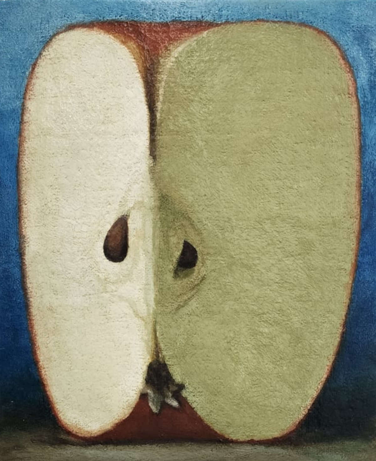 Edward Kay, Red Delicious (2025; tempera and oil on canvas, 25.5 x 30.5 cm). 3,500 euros. Edward Kay, Red Delicious (2025; tempera and oil on canvas, 25.5 x 30.5 cm). 3,500 euros.