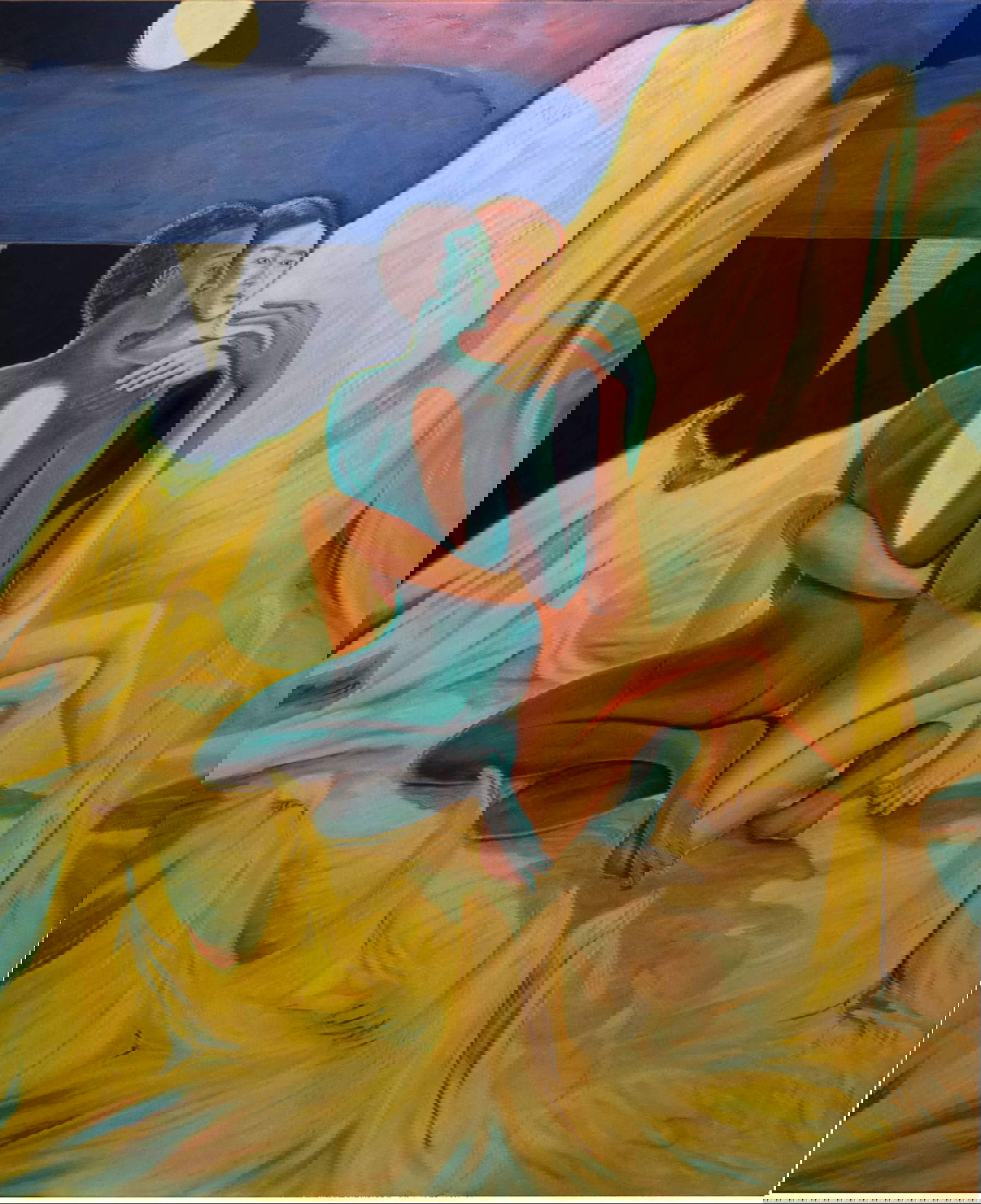 Francesca Banchelli, Bonfire (2025; oil on canvas, 160 x 140 cm) Francesca Banchelli, Bonfire (2025; oil on canvas, 160 x 140 cm)