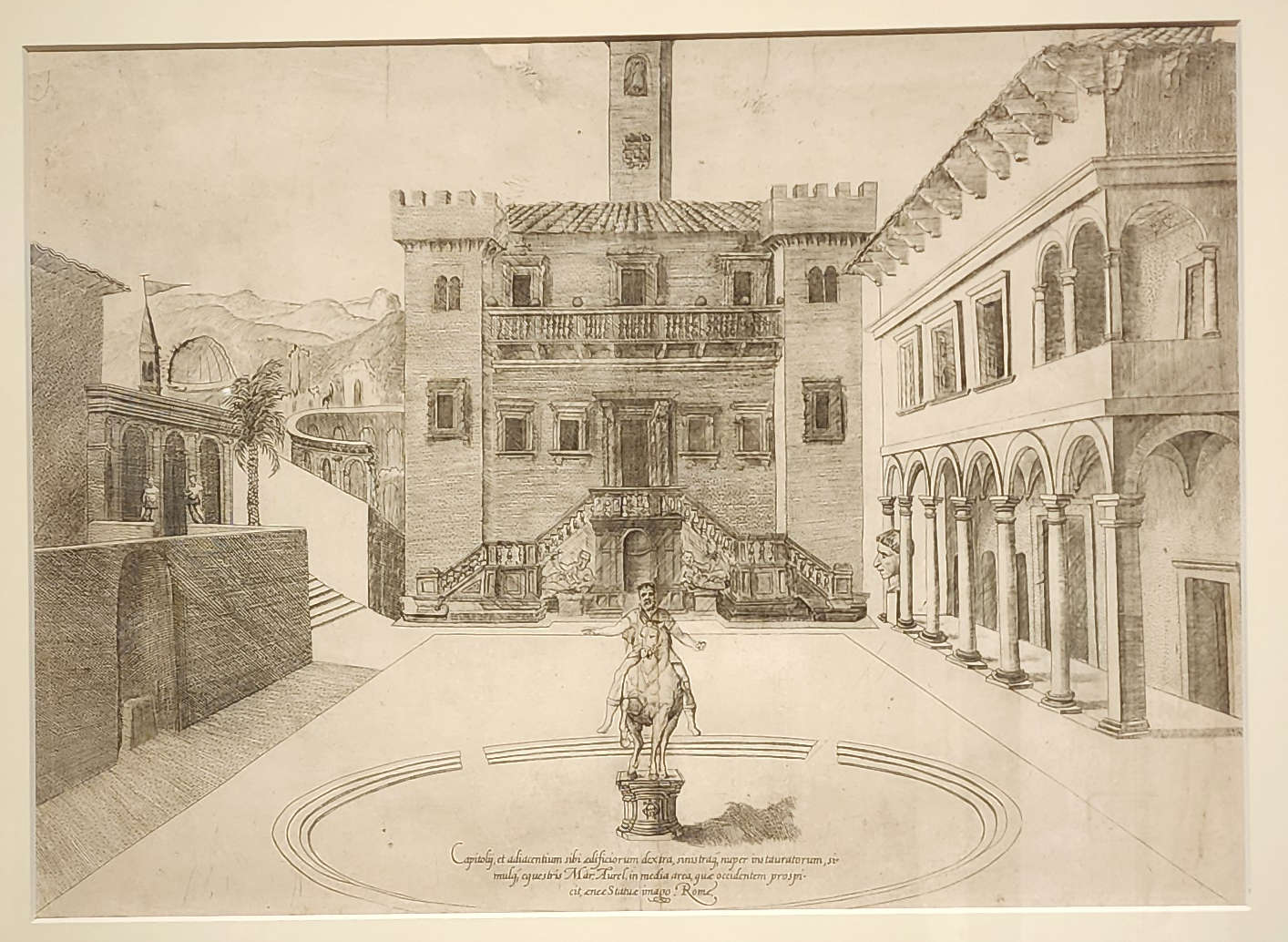 Anónimo del siglo XVI, Piazza del Campidoglio antes de la reconstrucción de Miguel Ángel (mediados del siglo XVI; aguafuerte; Roma, Museo di Roma, inv. MR 5867) Anónimo del siglo XVI, Piazza del Campidoglio antes de la reconstrucción de Miguel Ángel (mediados del siglo XVI; aguafuerte; Roma, Museo di Roma, inv. MR 5867)