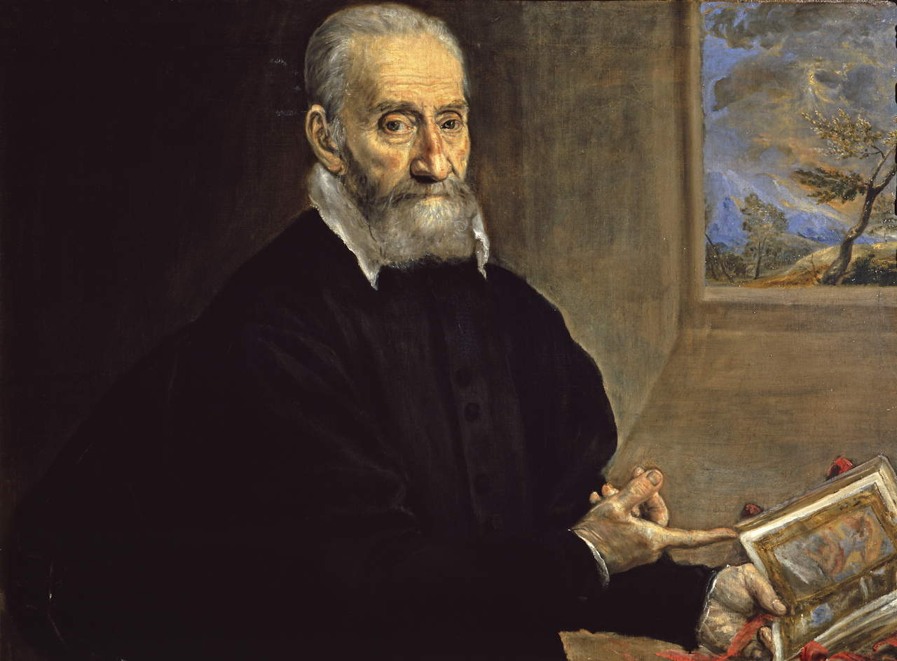 Dominikos Theotokopoulos, conocido como El Greco, Retrato de Julio Clovio (c. 1571; óleo sobre tabla, 58 x 86 cm; Nápoles, Museo e Real Bosco di Capodimonte, inv. Q191) Dominikos Theotokopoulos, conocido como El Greco, Retrato de Julio Clovio (c. 1571; óleo sobre tabla, 58 x 86 cm; Nápoles, Museo e Real Bosco di Capodimonte, inv. Q191)